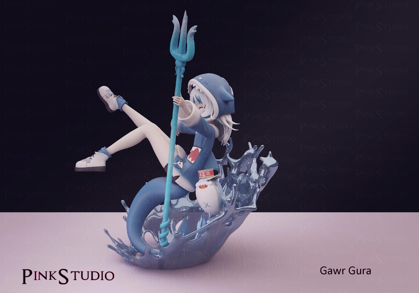 Shark Girl Model Kit | 3D Resin Printed Figurine | Pink Studio