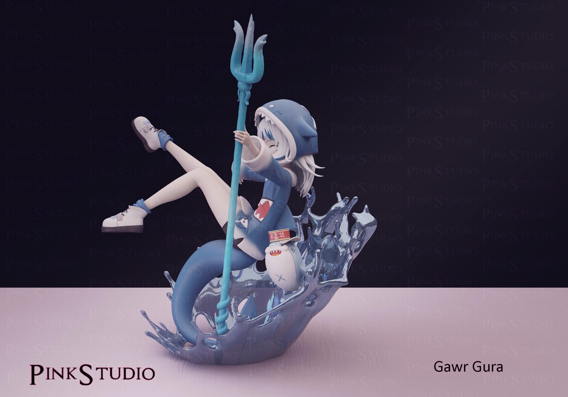 Shark Girl Model Kit | 3D Resin Printed Figurine | Pink Studio