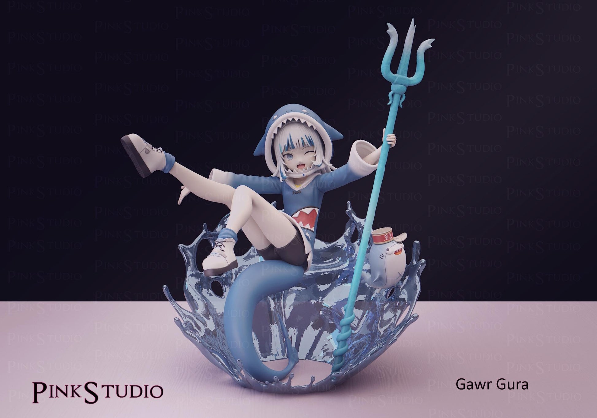 Shark Girl Model Kit | 3D Resin Printed Figurine | Pink Studio