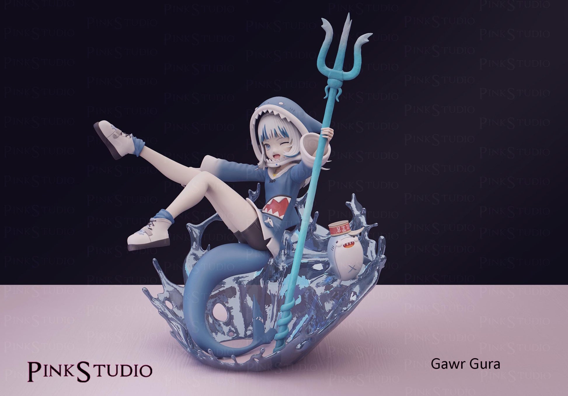 Shark Girl Model Kit | 3D Resin Printed Figurine | Pink Studio