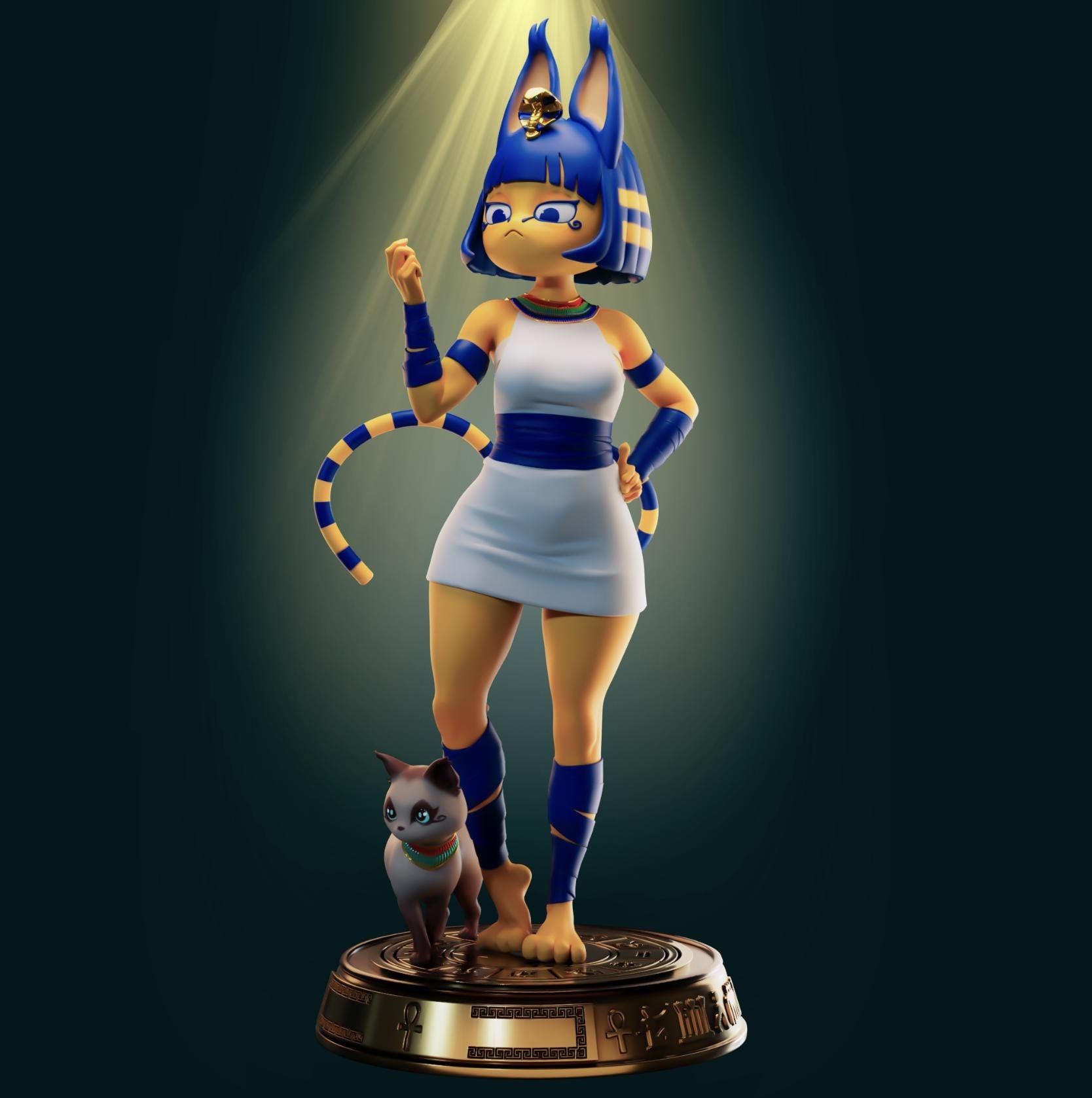 Egyptian Cat Girl Model Kit | 3D Resin Printed Figurine | Officer Rhu