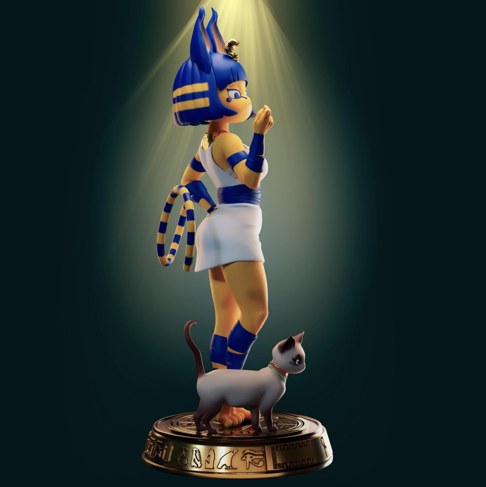 Egyptian Cat Girl Model Kit | 3D Resin Printed Figurine | Officer Rhu