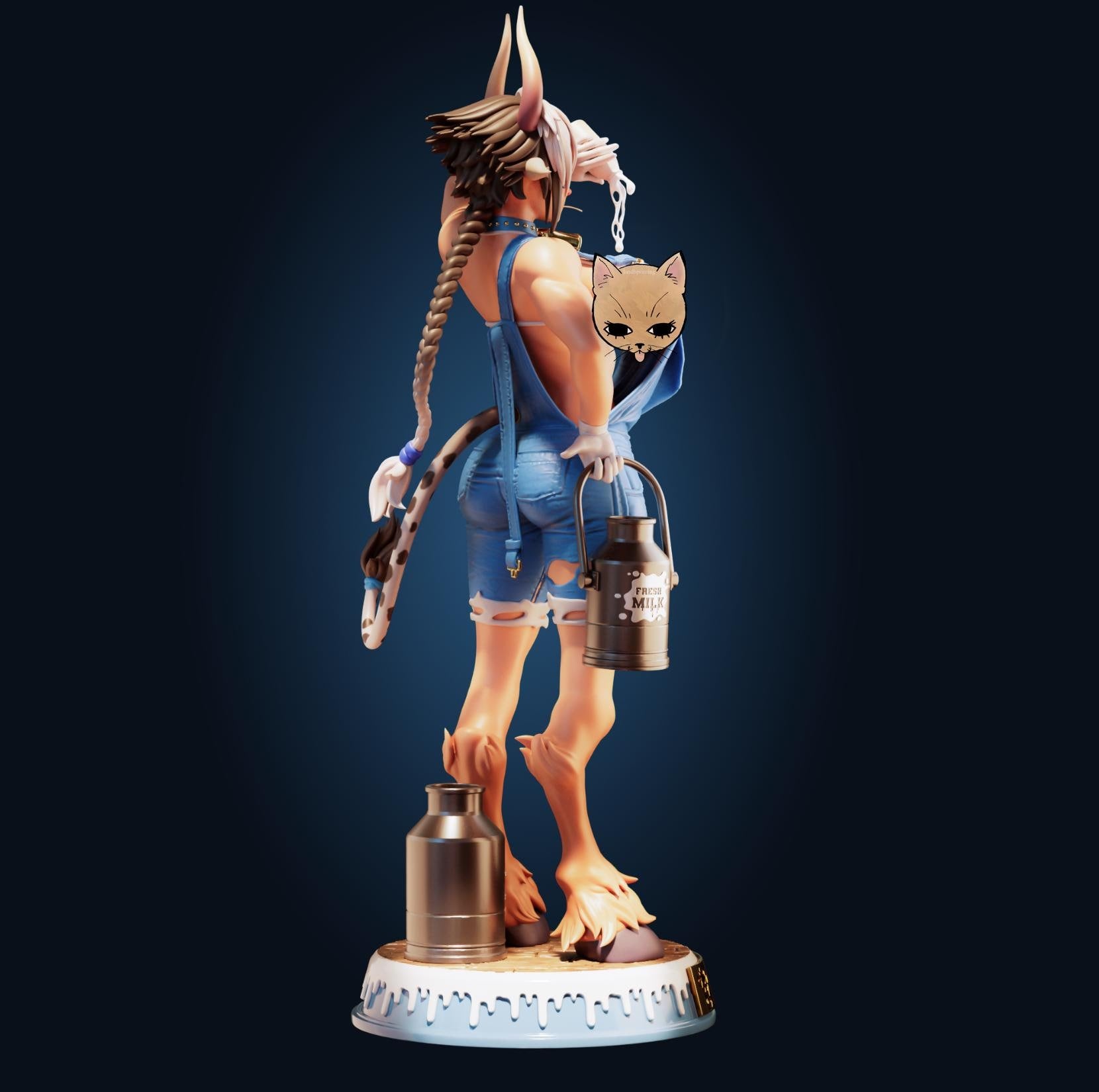 Cow Girl Model Kit | 3D Resin Printed Figurine | Officer Rhu