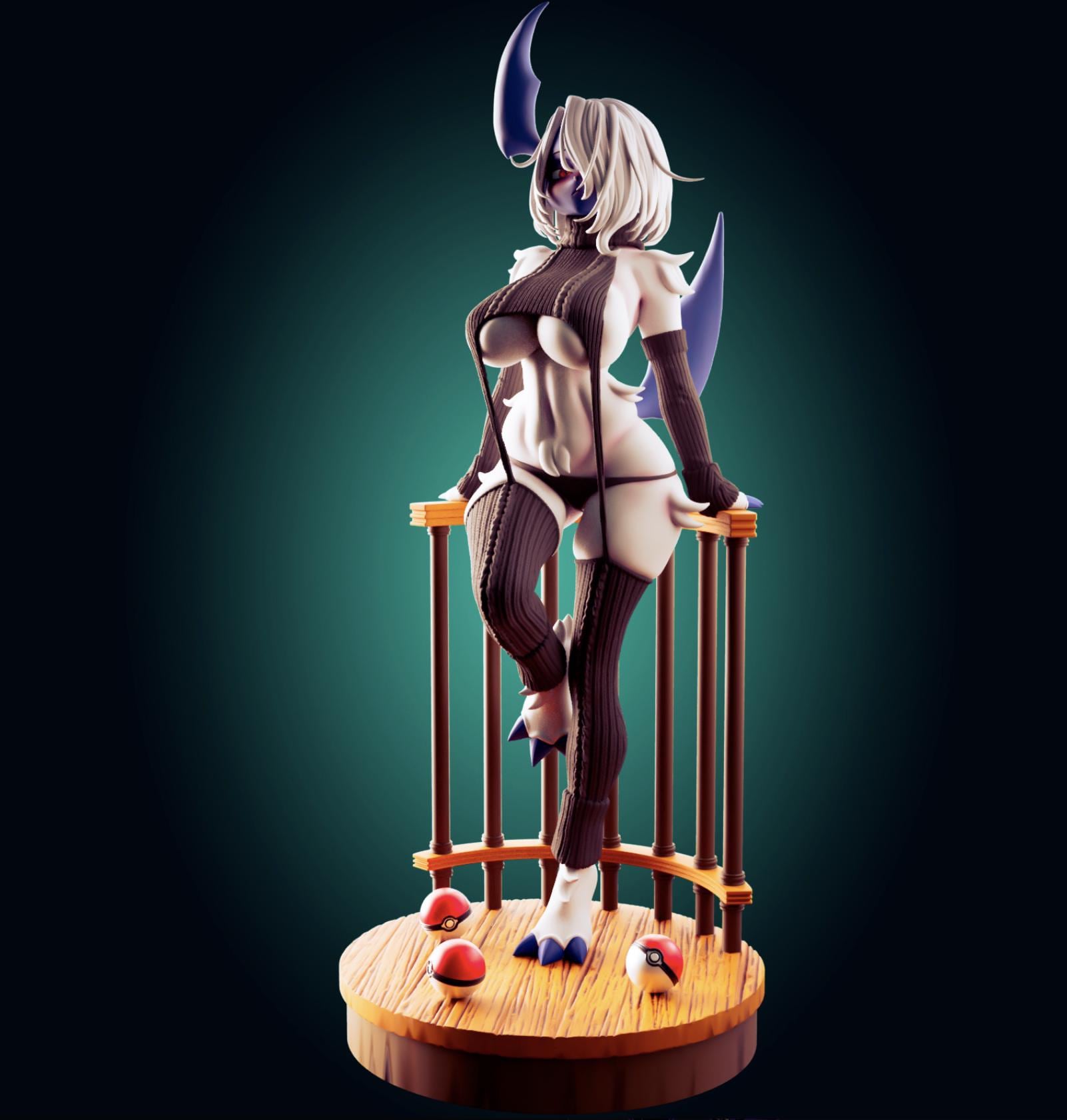 Dark Monster Girl Model Kit | 3D Resin Printed Figurine | Officer Rhu