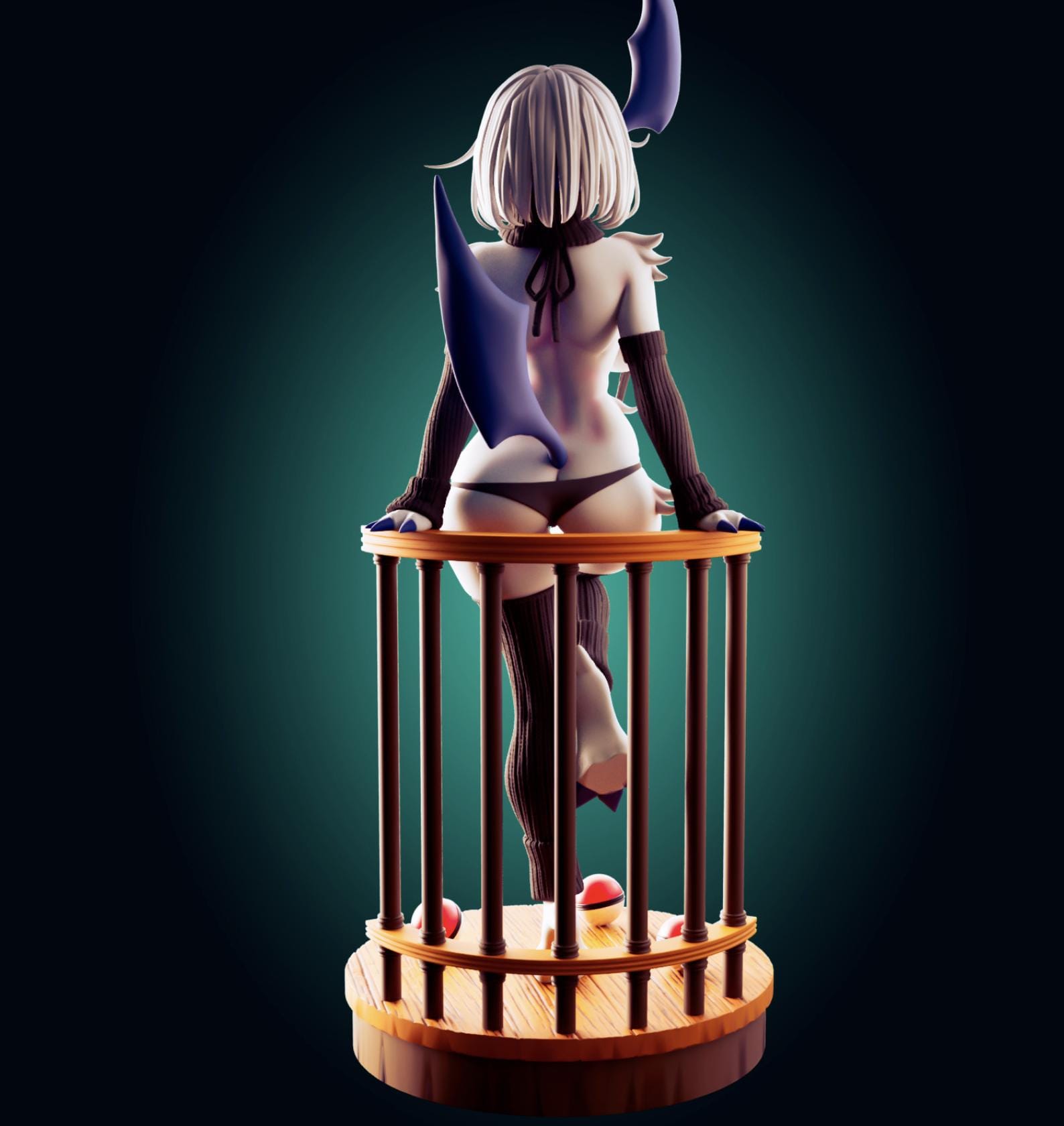 Dark Monster Girl Model Kit | 3D Resin Printed Figurine | Officer Rhu