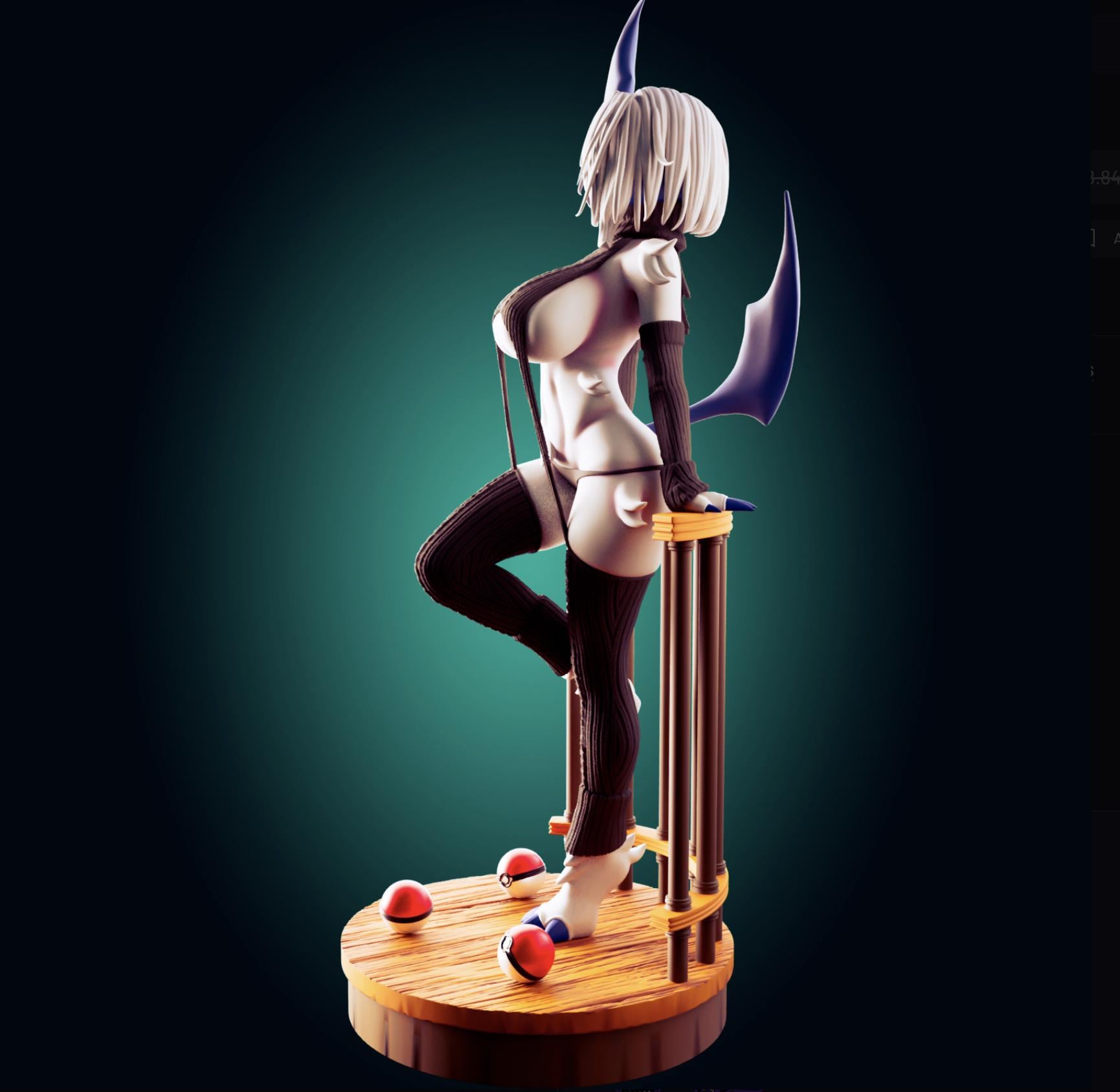 Dark Monster Girl Model Kit | 3D Resin Printed Figurine | Officer Rhu