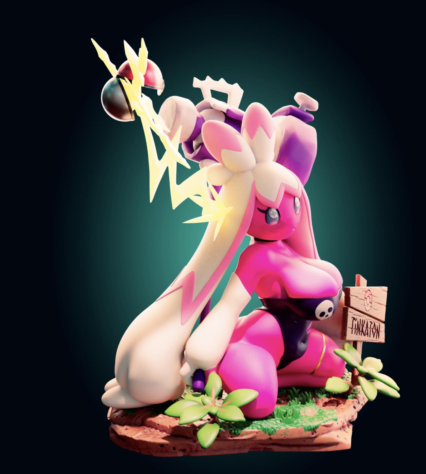 Pink Monster Girl Model Kit | 3D Resin Printed Figurine | Officer Rhu