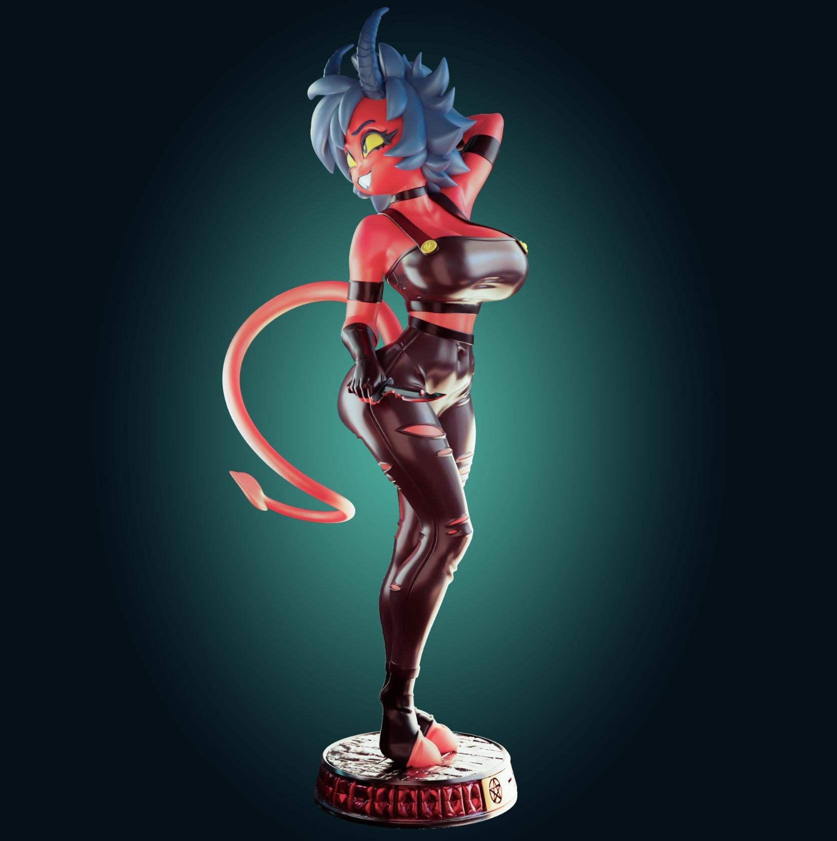 Demon Girl Model Kit | 3D Resin Printed Figurine | Officer Rhu
