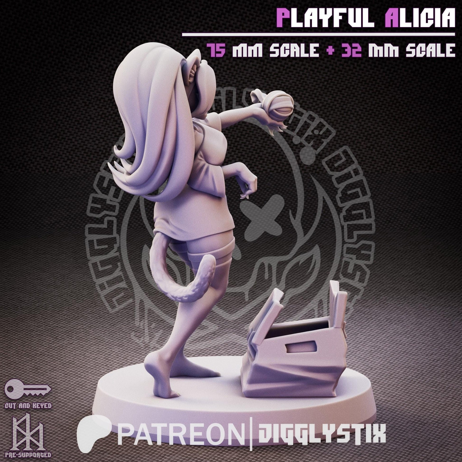 Playful Alicia Cat Girl Miniature | Jigglystix