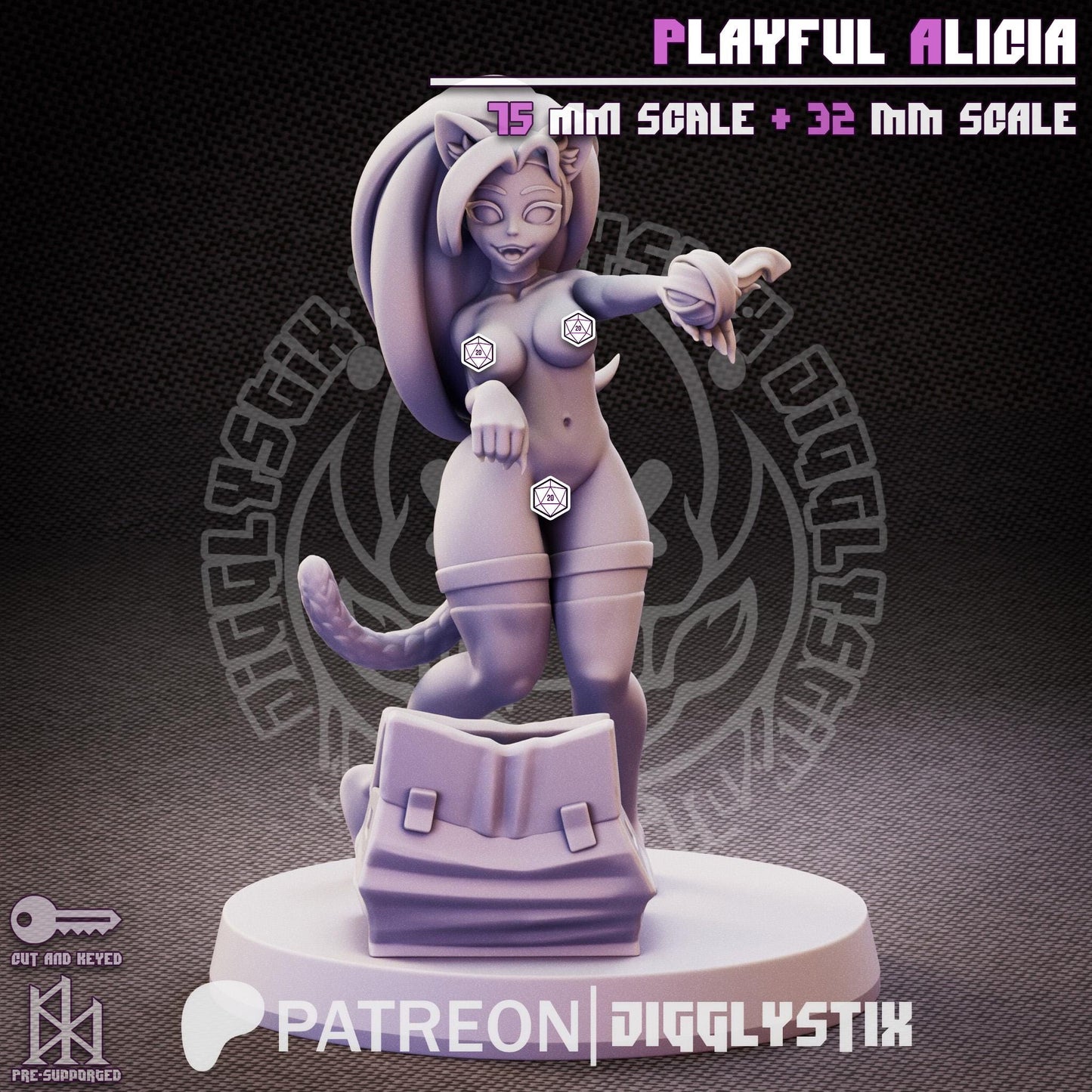 Playful Alicia Cat Girl Miniature | Jigglystix