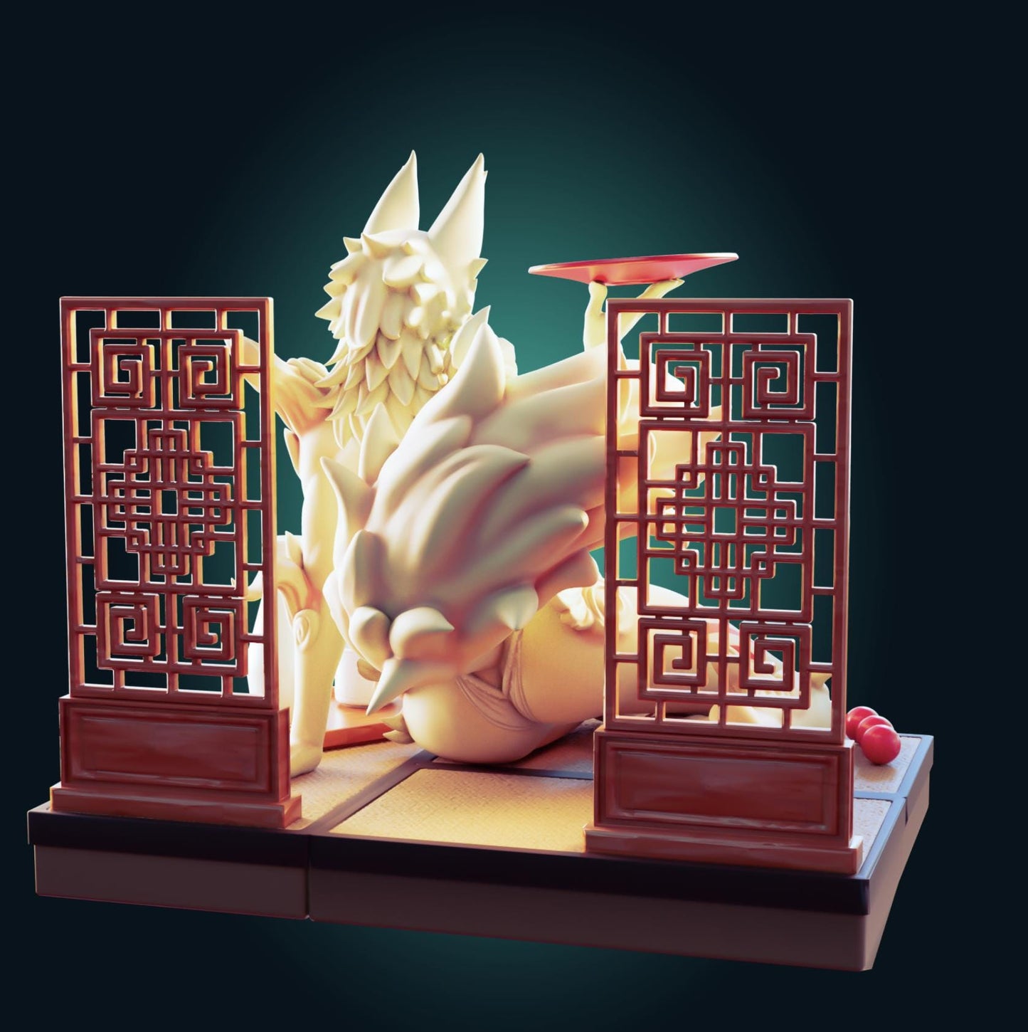 Nine Tailed Fox Furry Model Kit | 3D Resin Printed Figurine | Officer Rhu