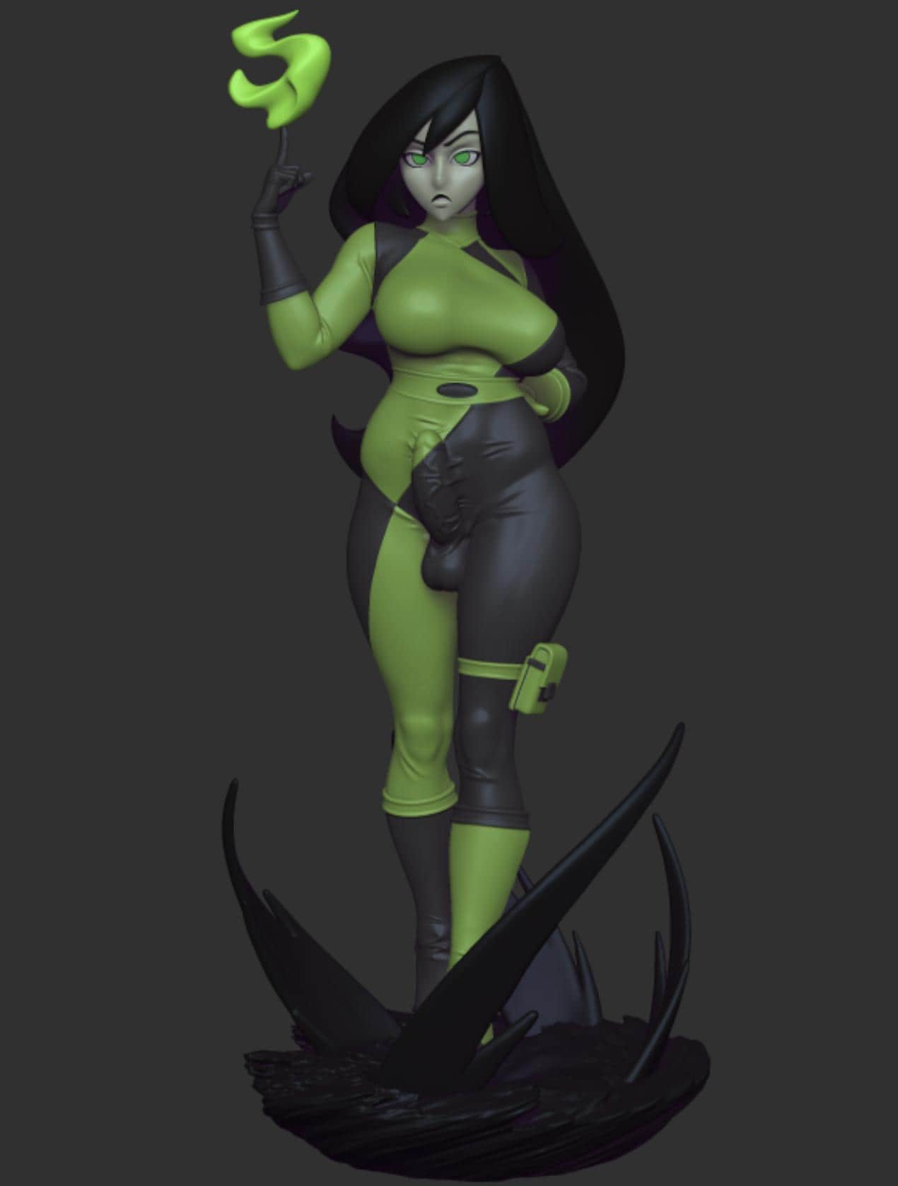 Green Flame Girl Model Kit | 3D Resin Printed Figurine | Officer Rhu
