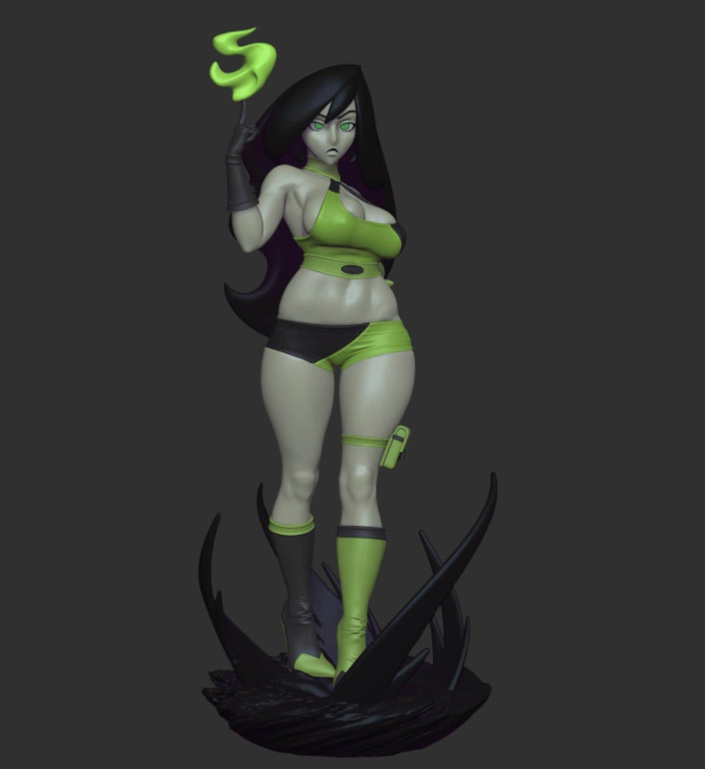 Green Flame Girl Model Kit | 3D Resin Printed Figurine | Officer Rhu