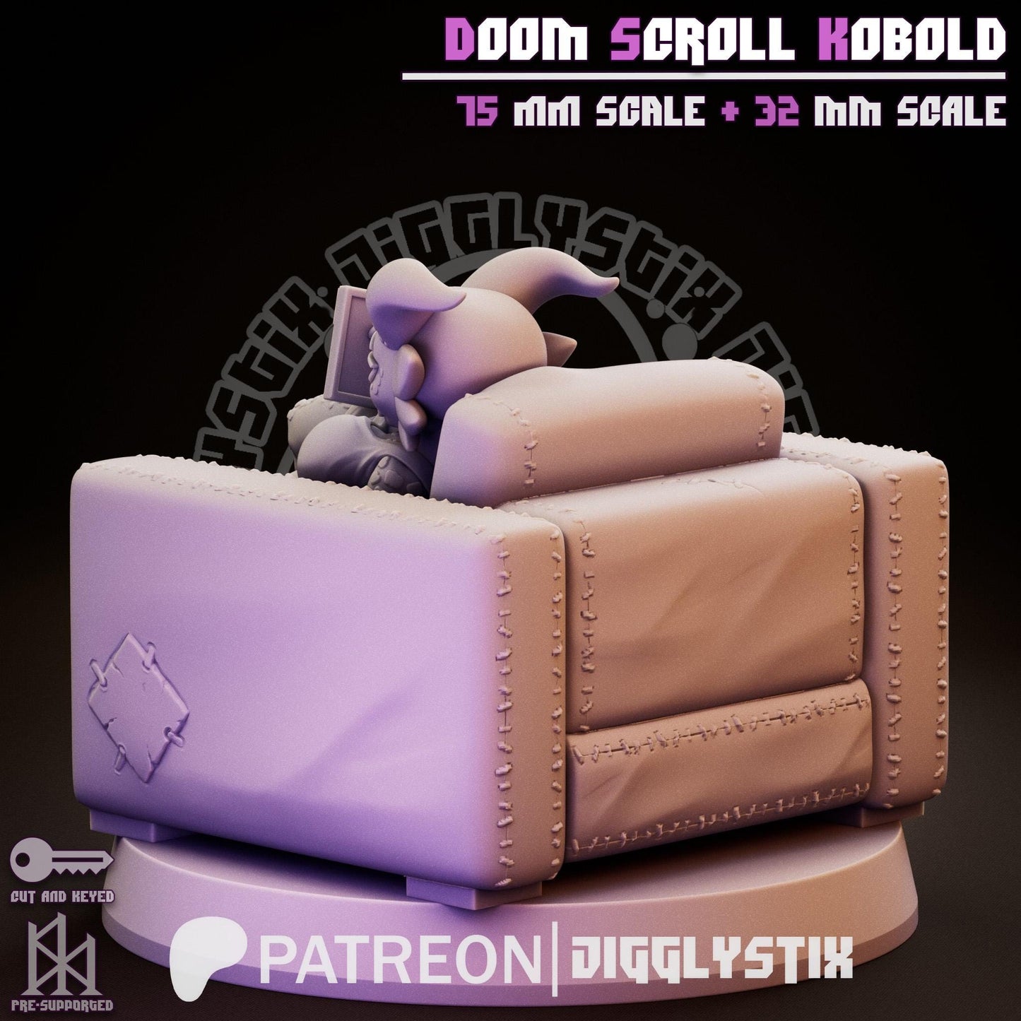 Doom Scroll Kobold Miniature | Jigglystix