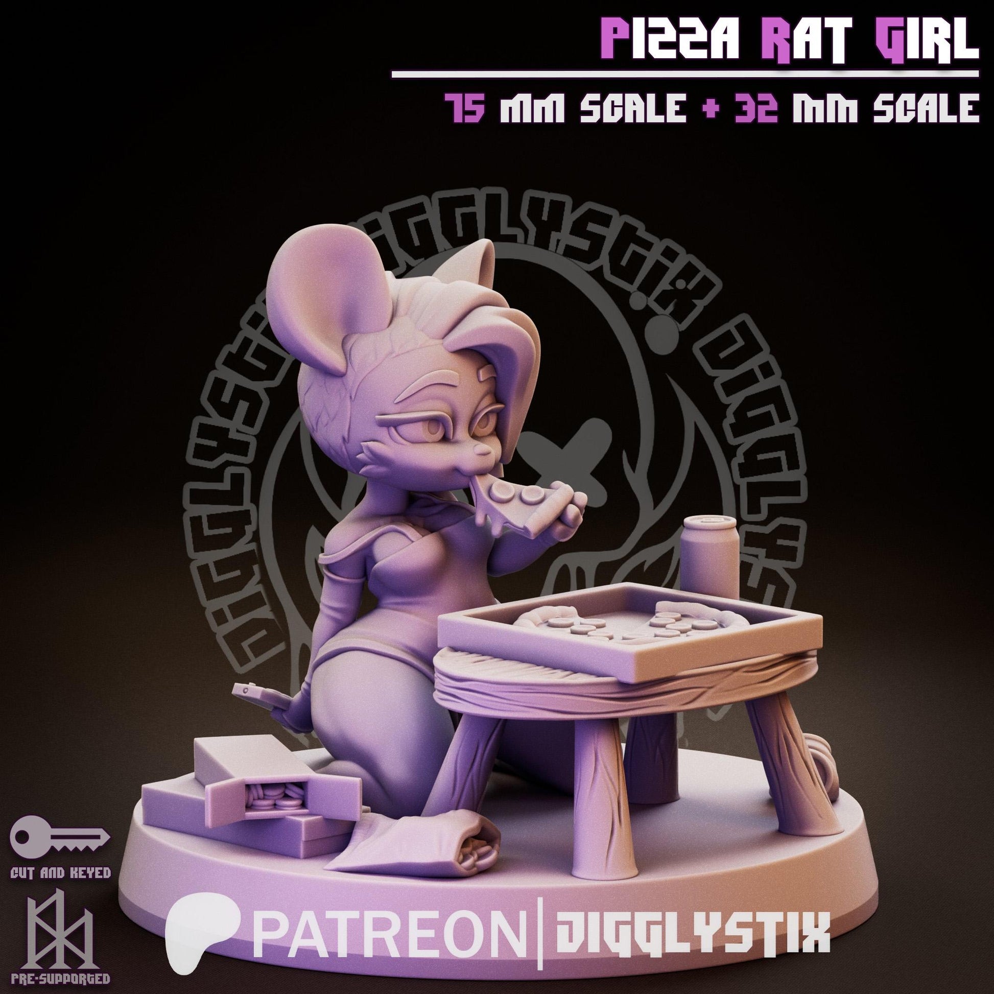 Pizza Rat Girl Miniature | Jigglystix