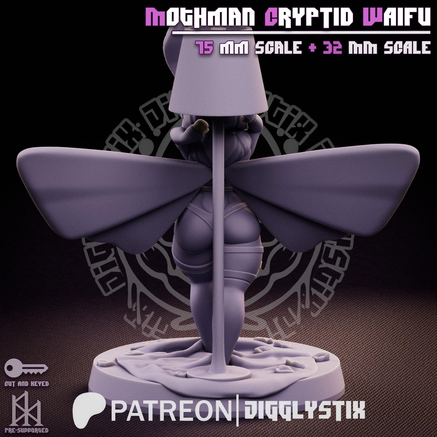 Mothman Cryptid Waifu Miniature | Jigglystix