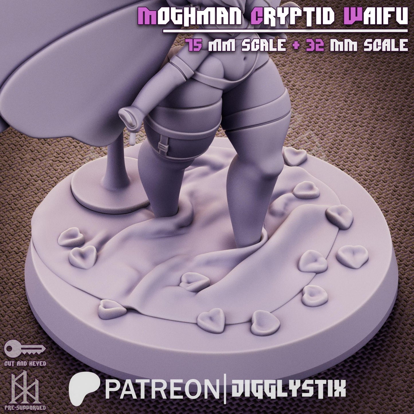 Mothman Cryptid Waifu Miniature | Jigglystix