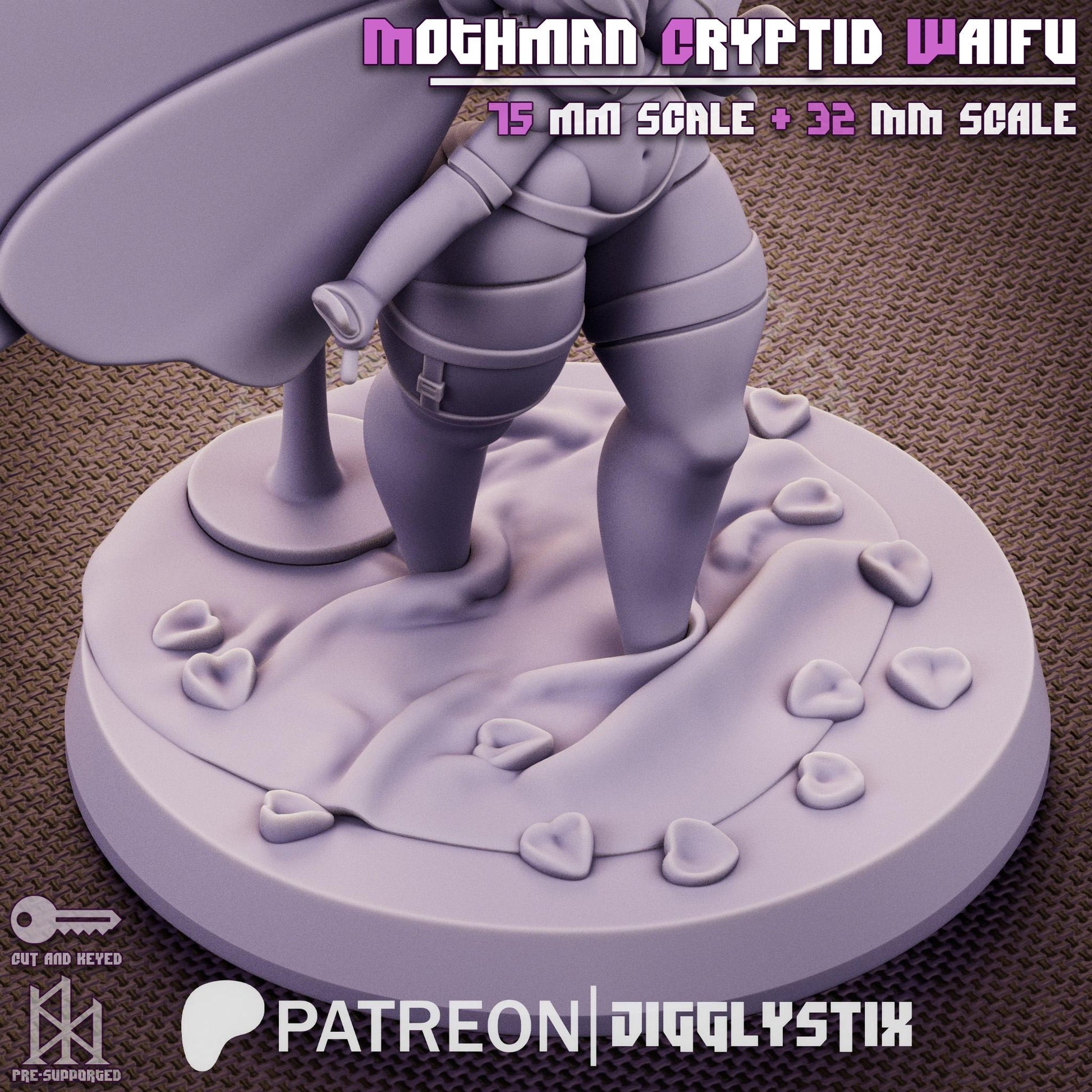 Mothman Cryptid Waifu Miniature | Jigglystix
