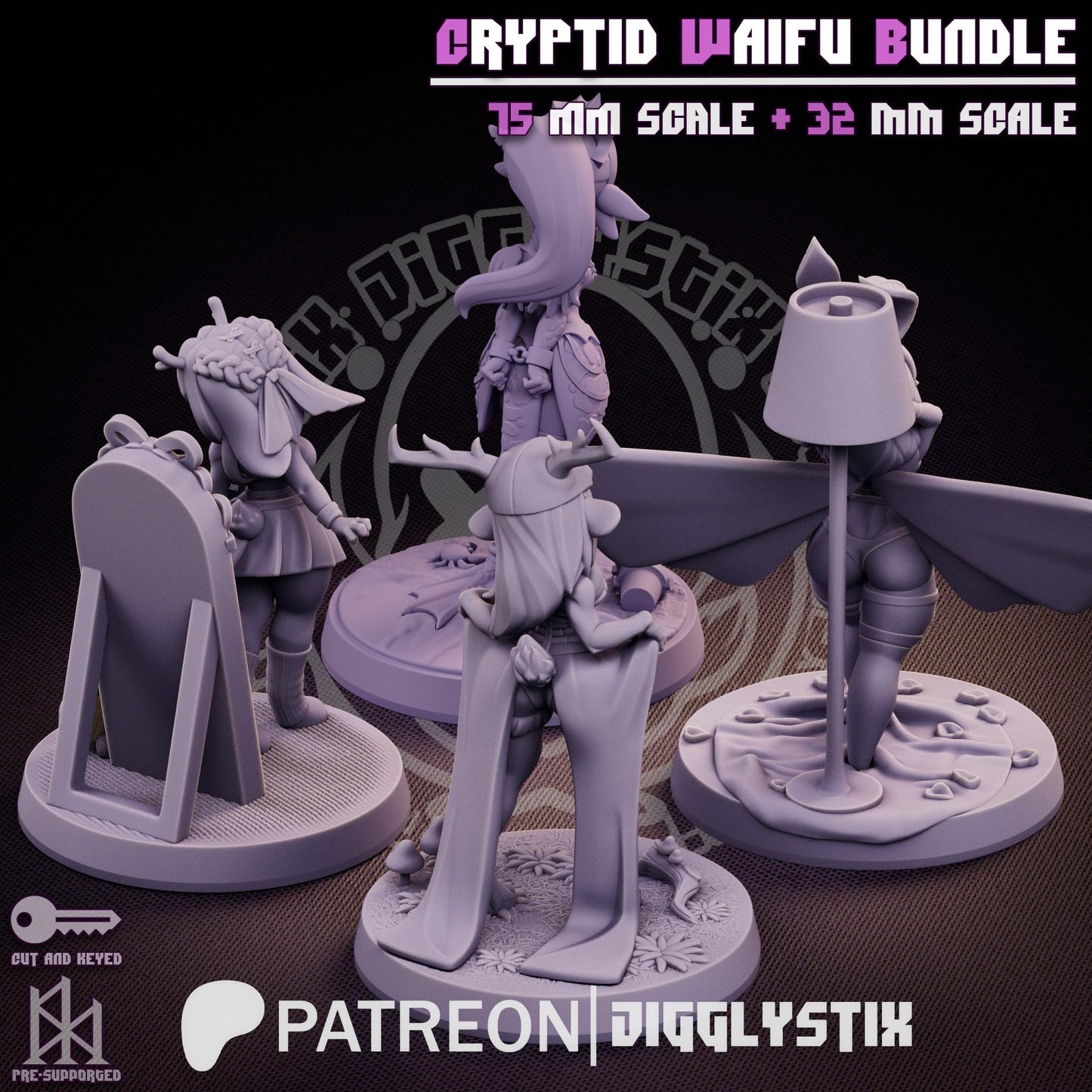 Cryptid Waifu Miniature Bundle | Jigglystix