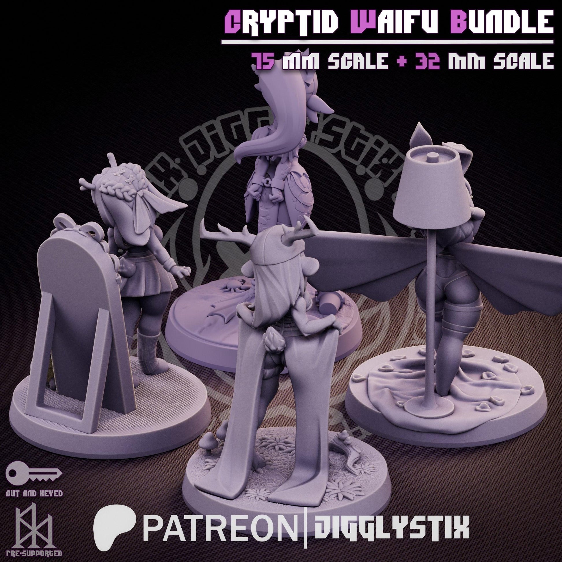 Cryptid Waifu Miniature Bundle | Jigglystix