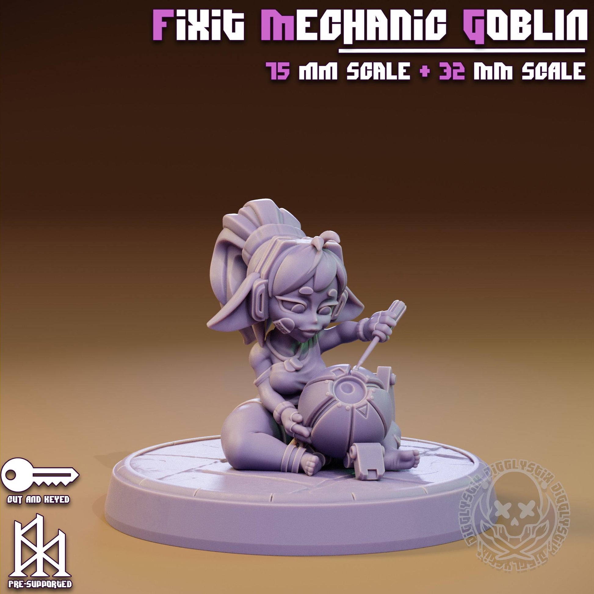 Fixit Mechanic Goblin Miniature | Jigglystix