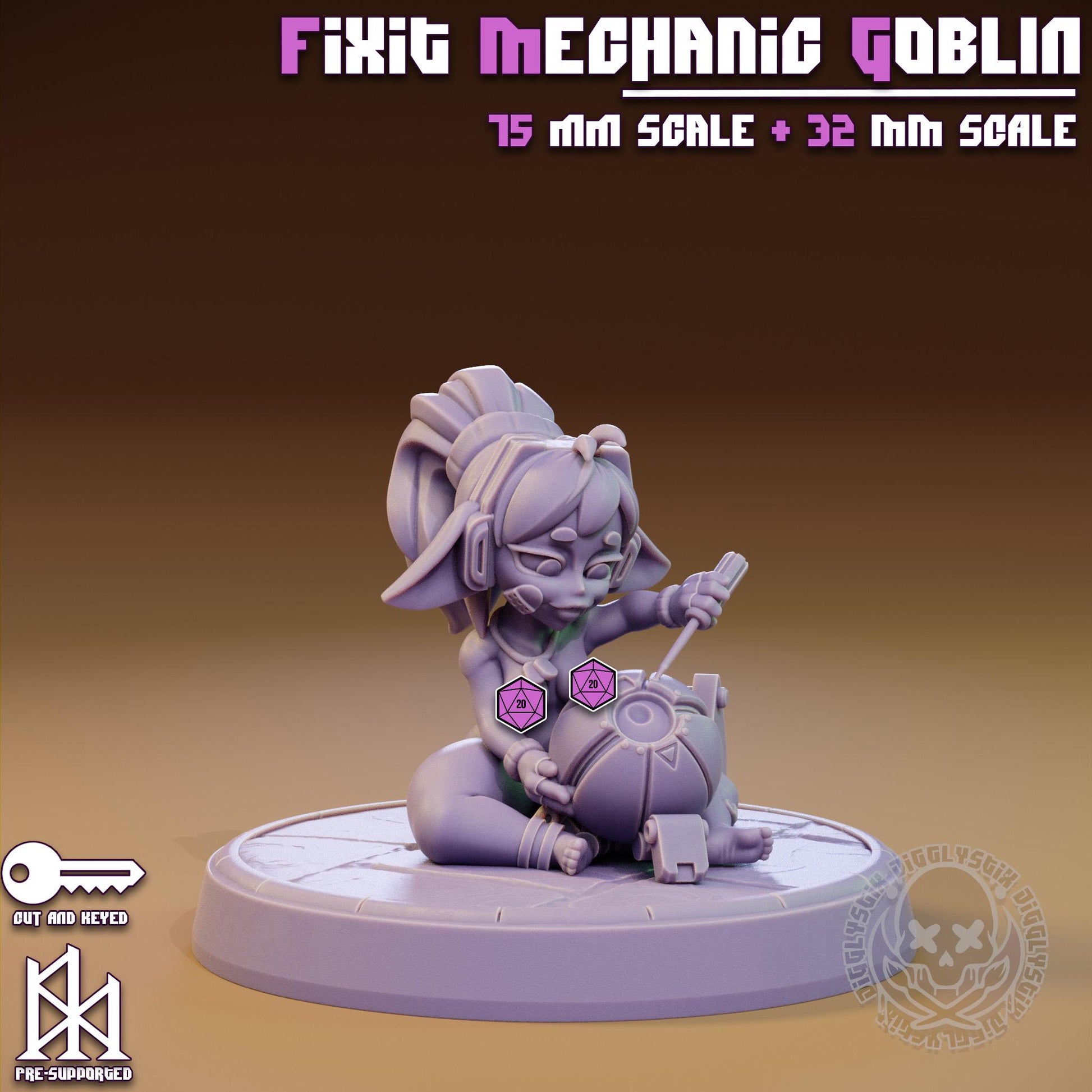 Fixit Mechanic Goblin Miniature | Jigglystix