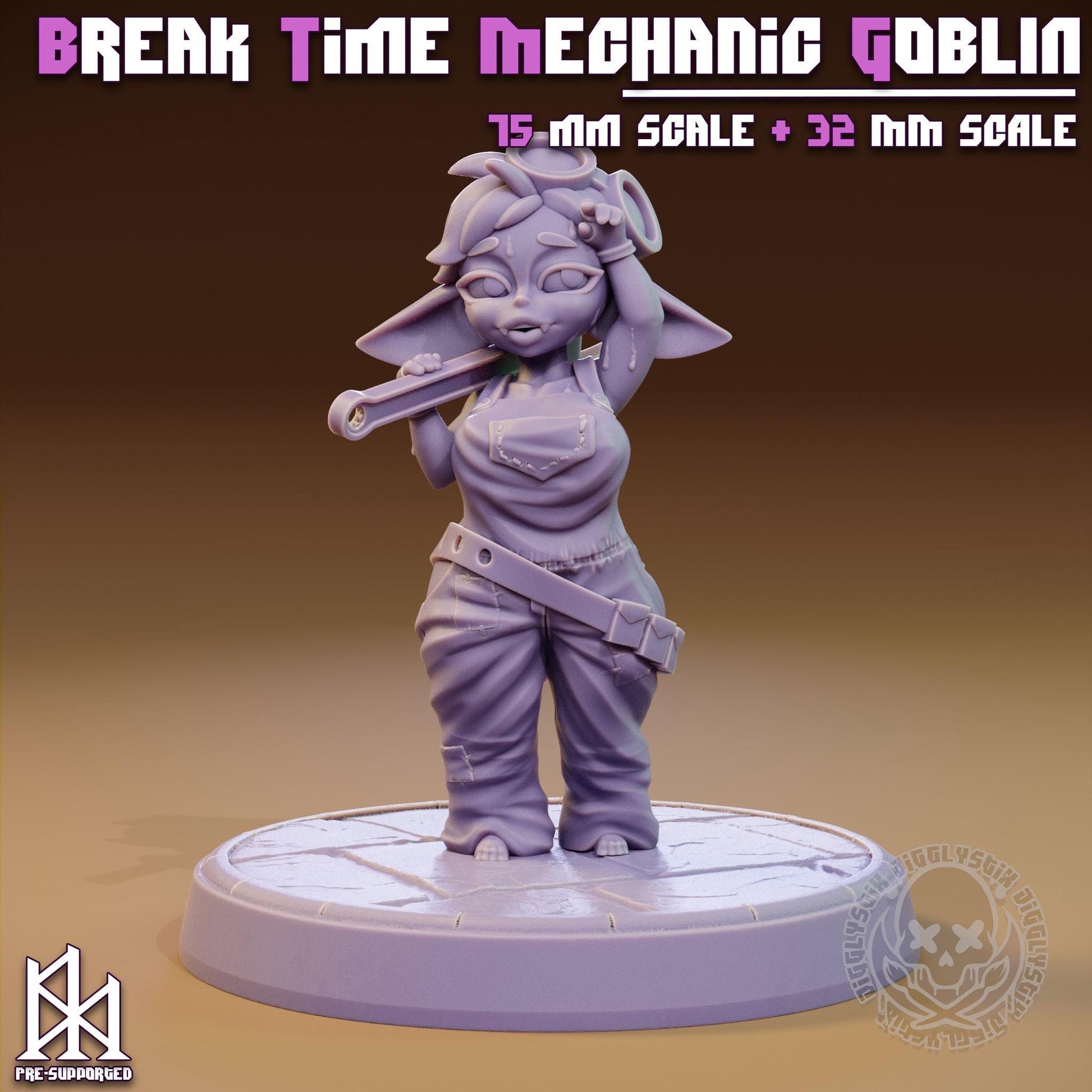 Breaktime Goblin Mechanic Miniature | Jigglystix
