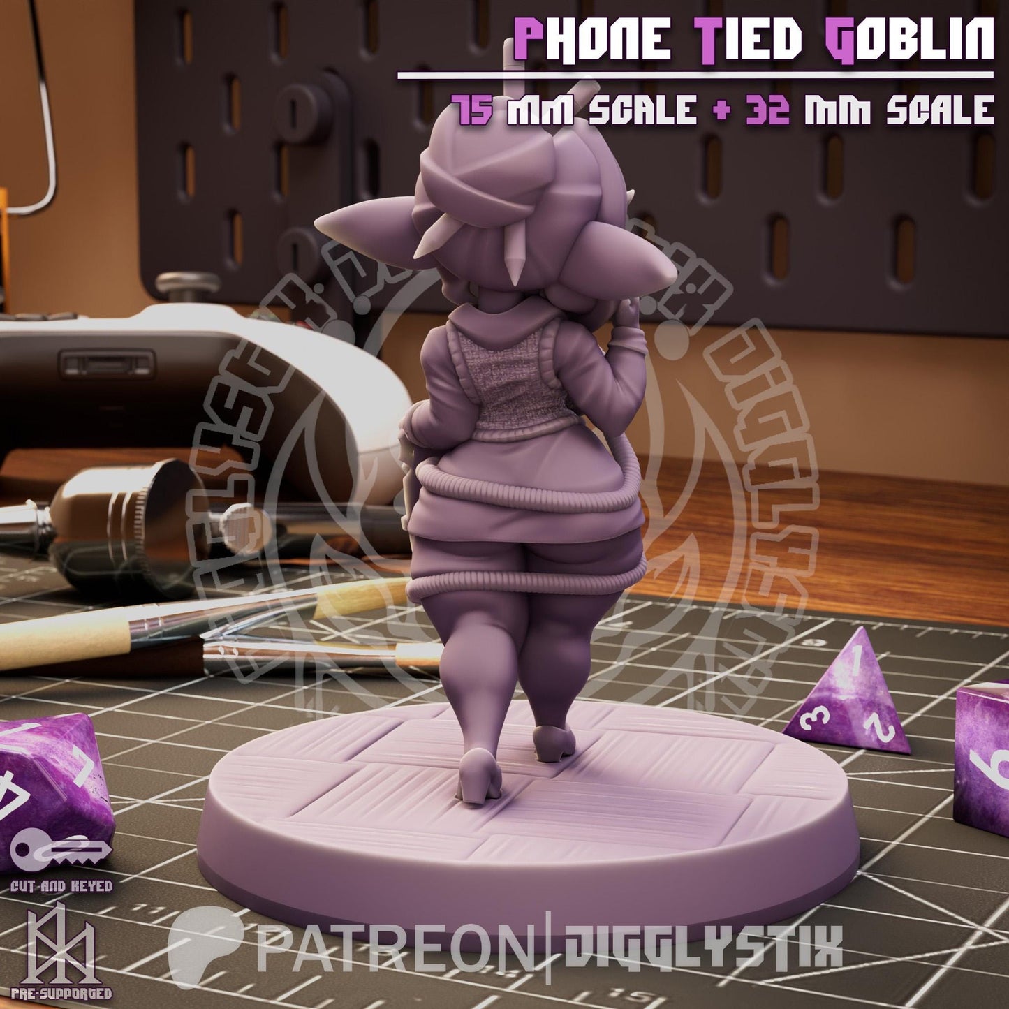 Phone Tied Goblin Miniature | Jigglystix