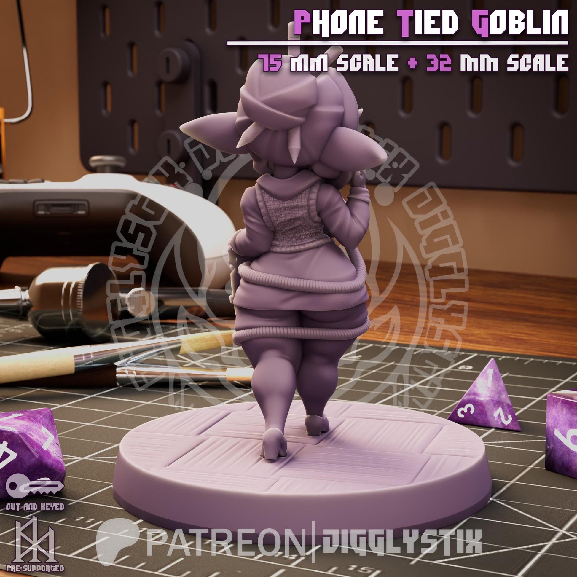 Phone Tied Goblin Miniature | Jigglystix