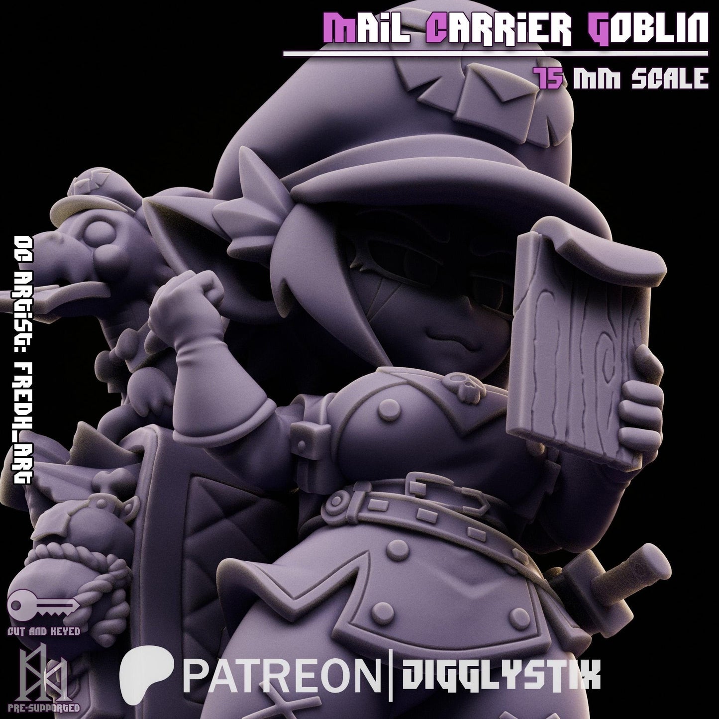 Mail Carrier Goblin Girl | 75mm | Jigglystix