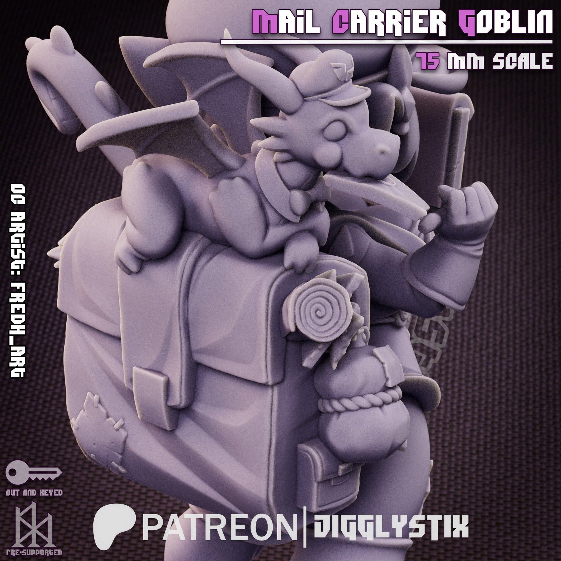 Mail Carrier Goblin Girl | 75mm | Jigglystix