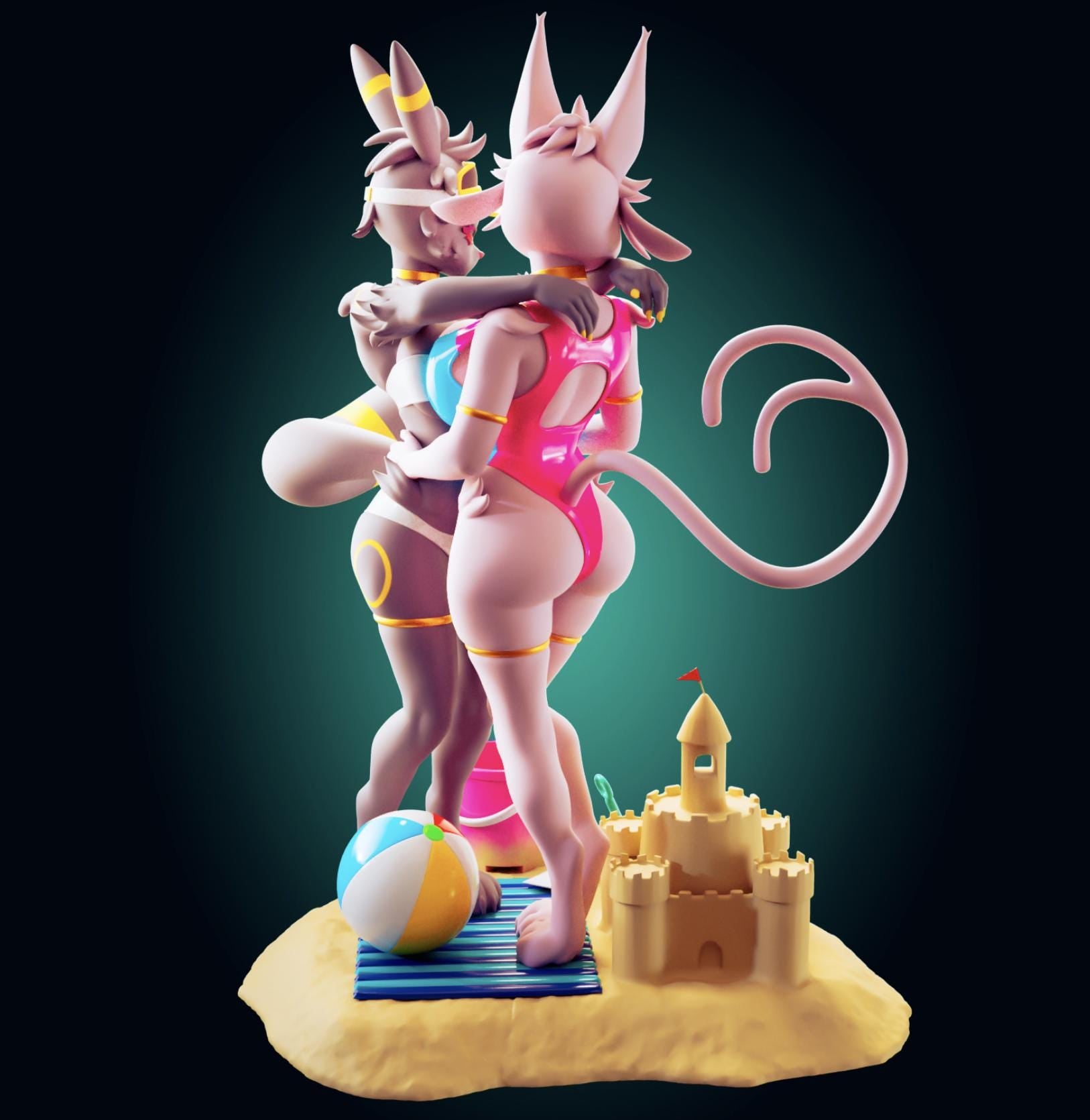 Fox Girls Model Kit | 3D Resin Printed Figurine | Officer Rhu