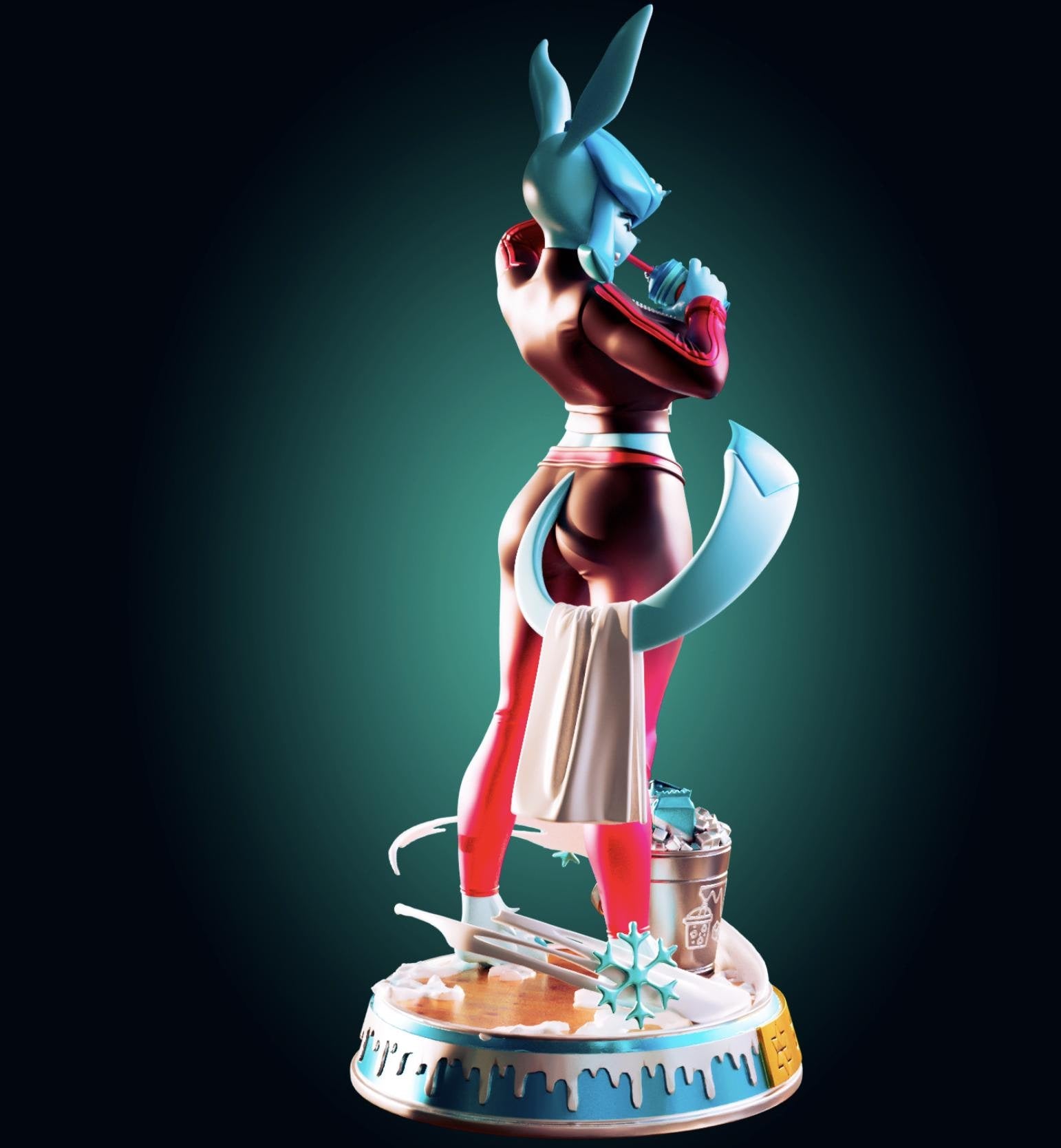 Ice Fox Girl Model Kit | 3D Resin Printed Figurine | Officer Rhu