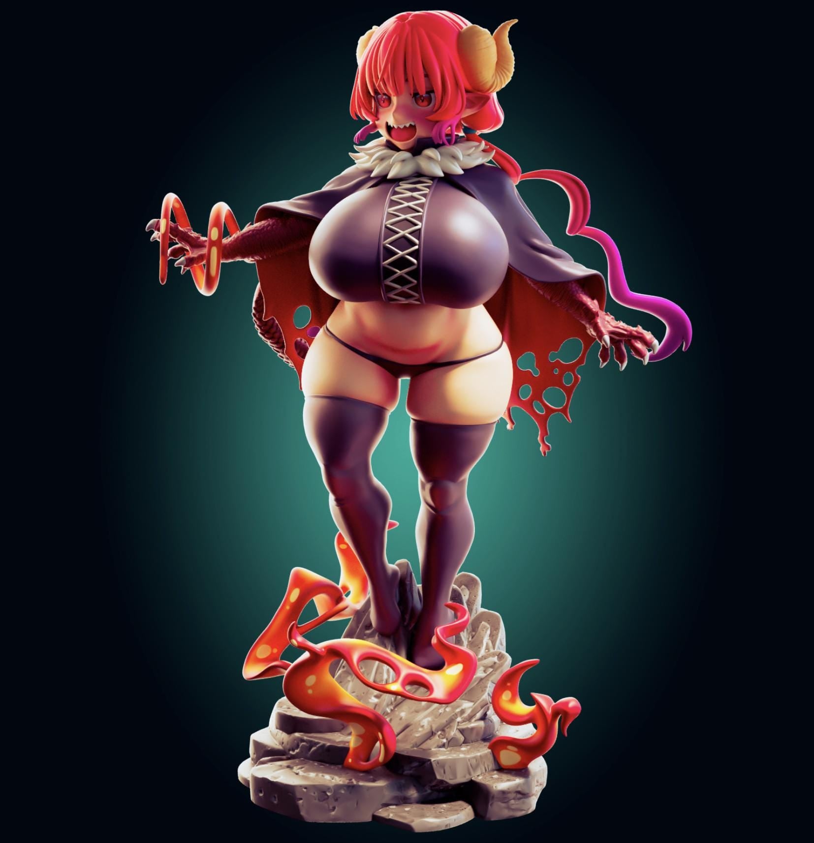 Demon Girl Model Kit | 3D Resin Printed Figurine | Officer Rhu