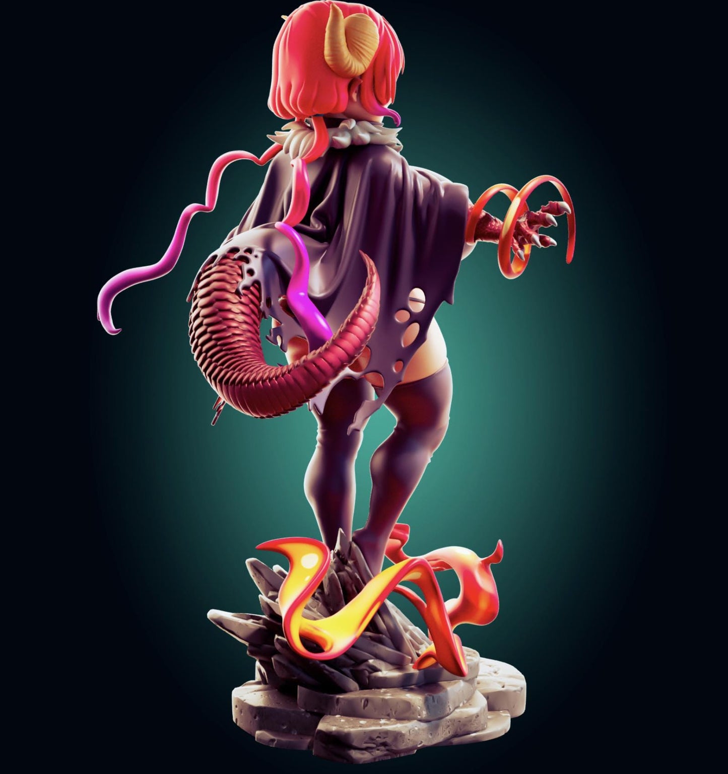 Demon Girl Model Kit | 3D Resin Printed Figurine | Officer Rhu