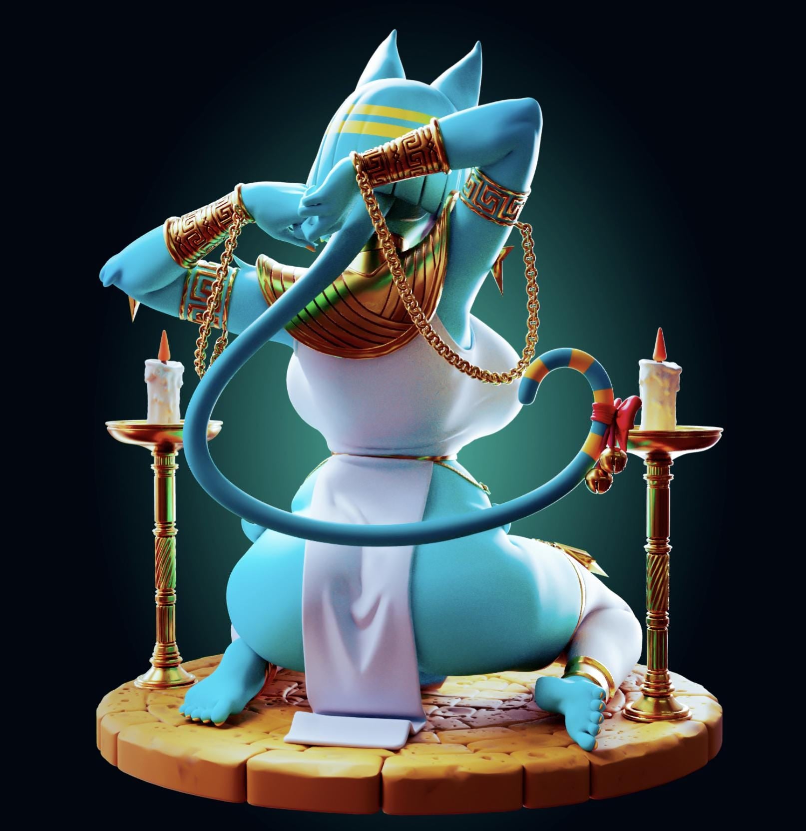 Egyptian Cat Girl Model Kit | 3D Resin Printed Figurine | Officer Rhu