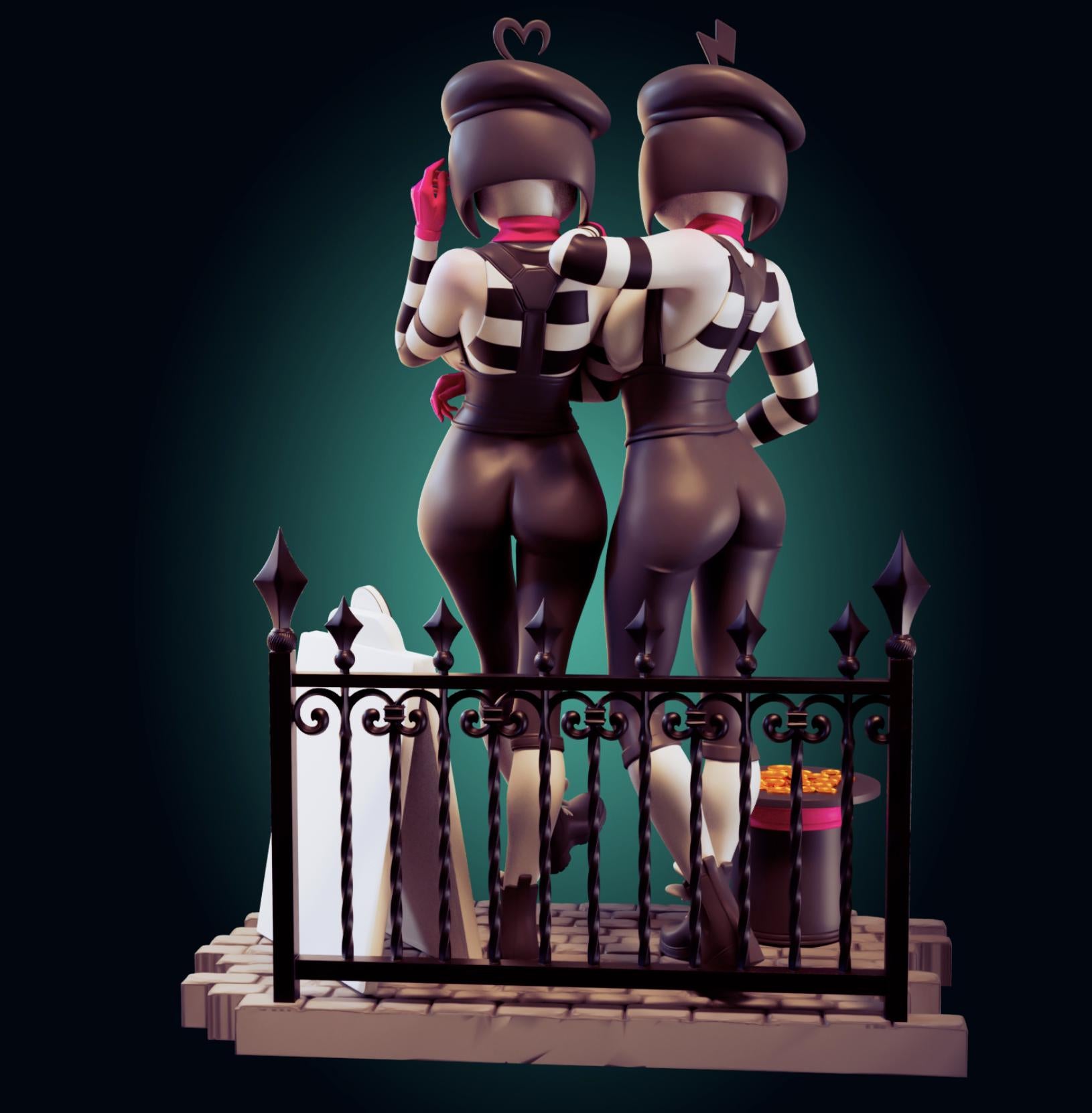 Mime Girls Model Kit | 3D Resin Printed Figurine | Officer Rhu