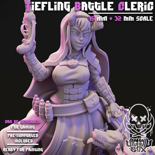 Tiefling Battle Cleric Miniature | Jigglystix