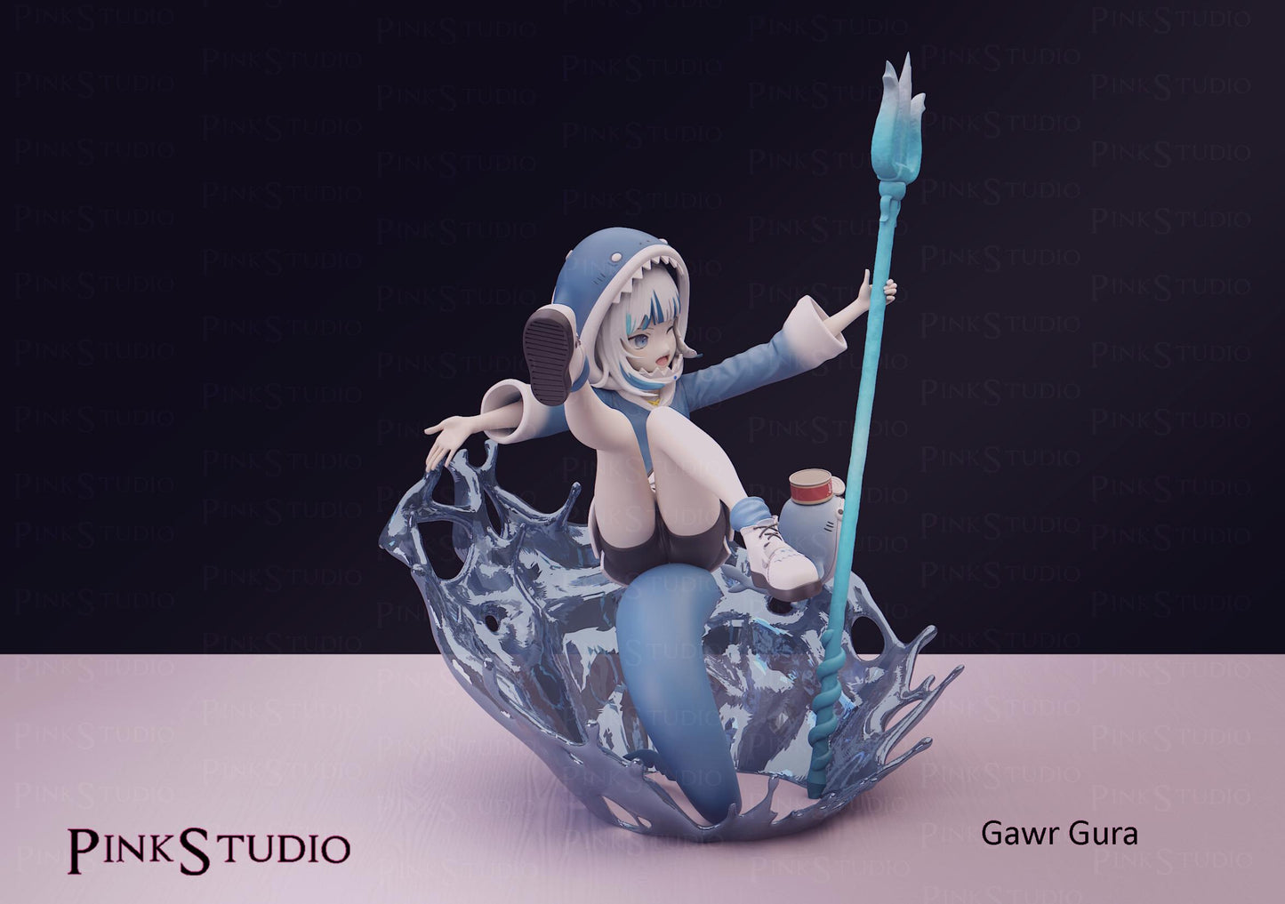 Shark Girl Model Kit | 3D Resin Printed Figurine | Pink Studio