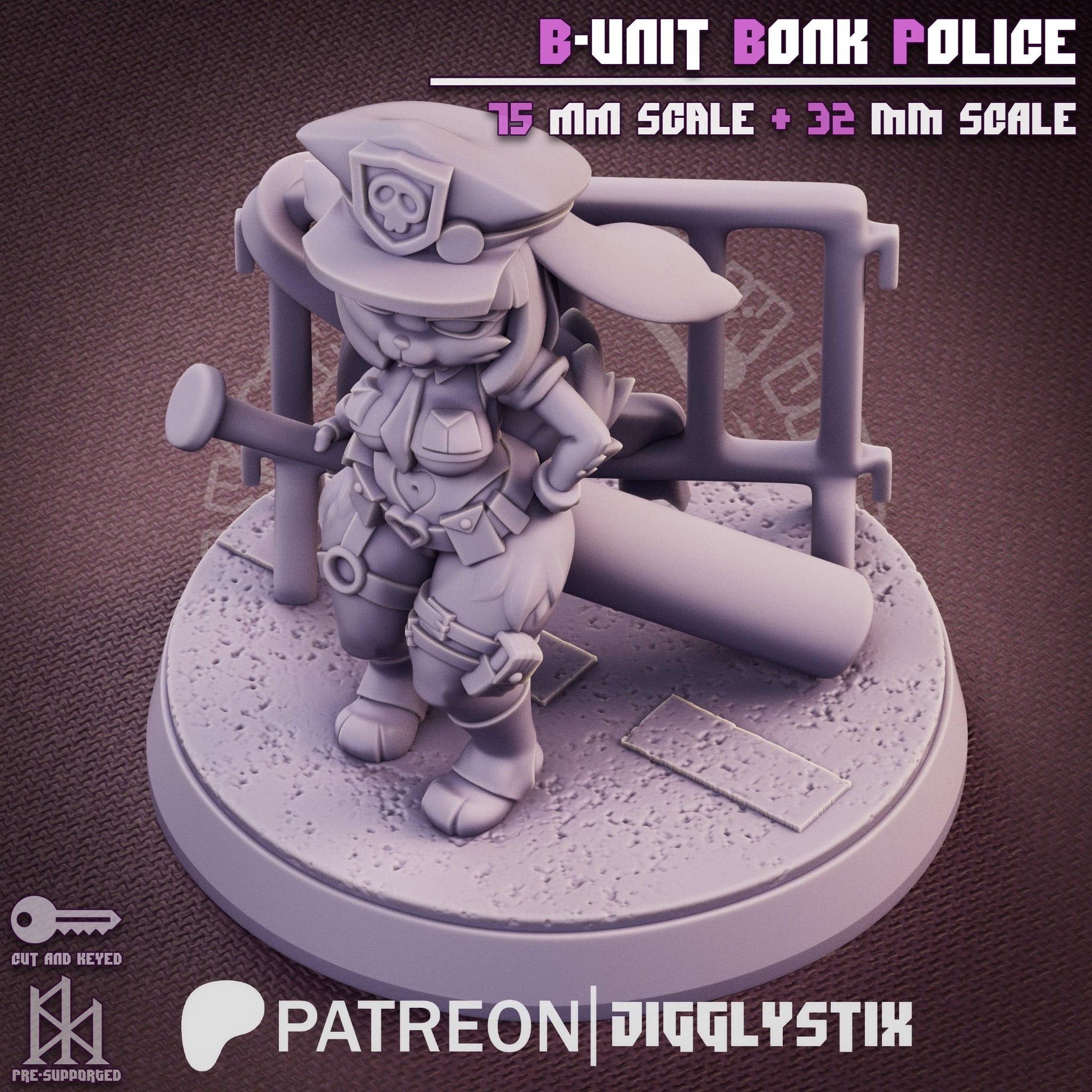 Bunny Cop Miniature | Jigglystix