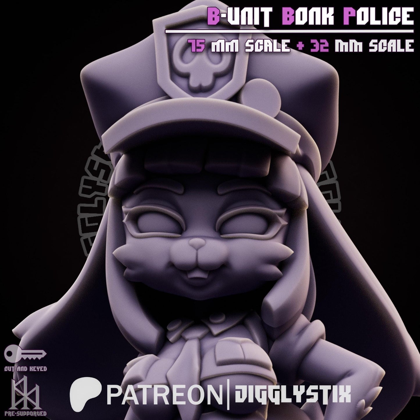 Bunny Cop Miniature | Jigglystix