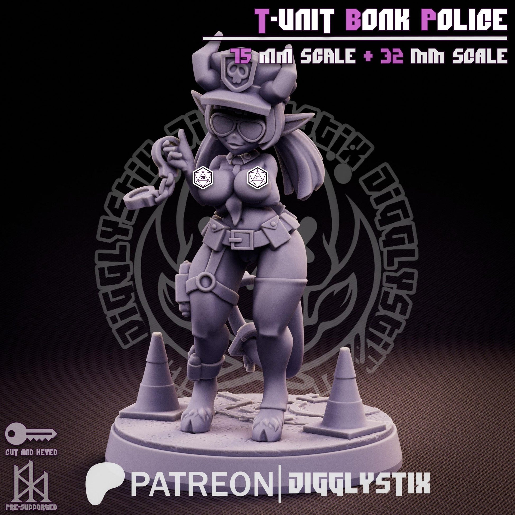 Tiefling Cop Miniature | Jigglystix