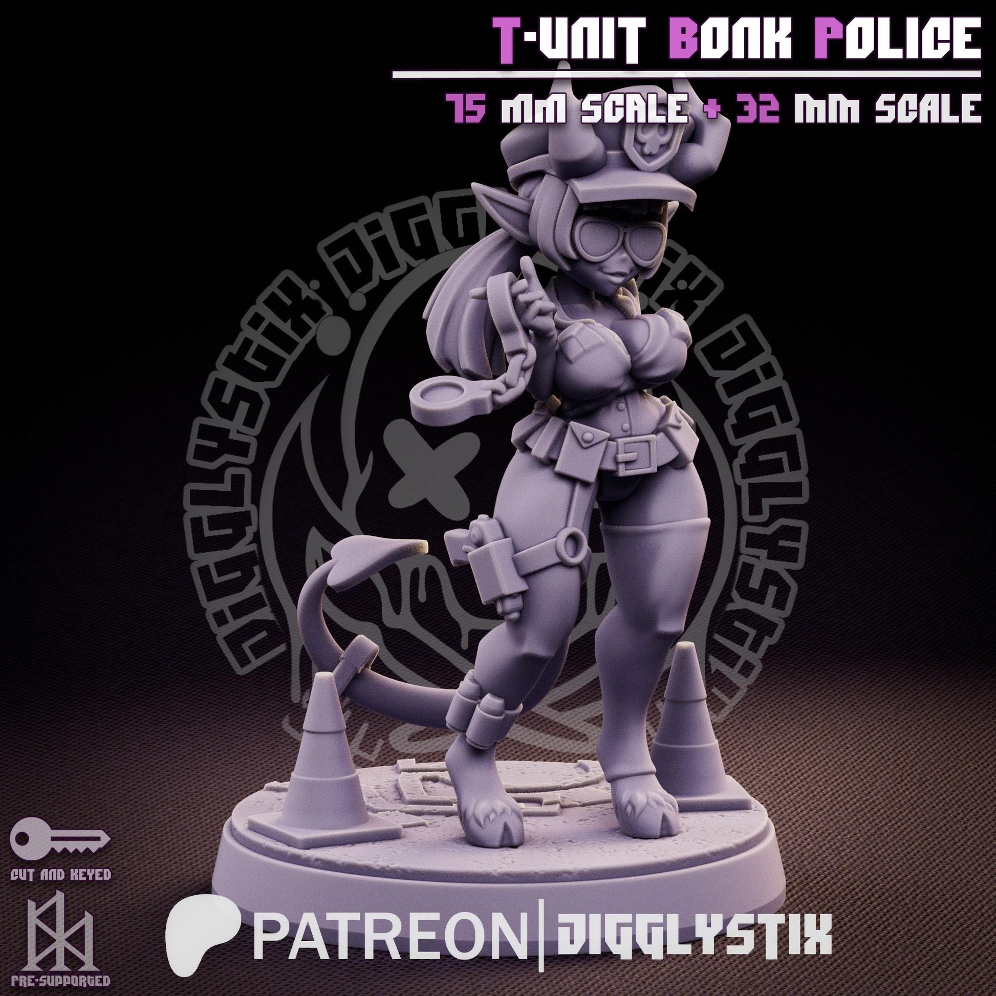 Tiefling Cop Miniature | Jigglystix