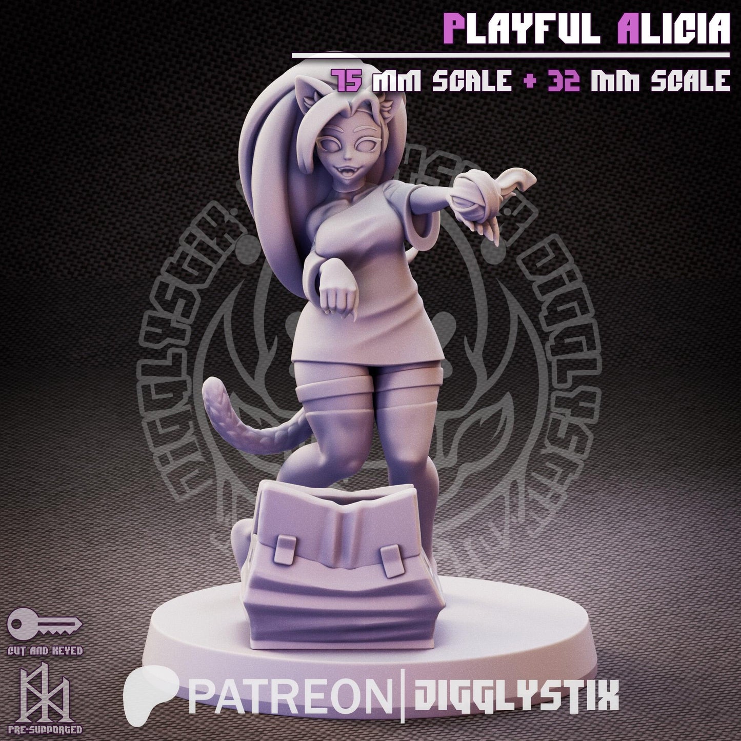 Playful Alicia Cat Girl Miniature | Jigglystix