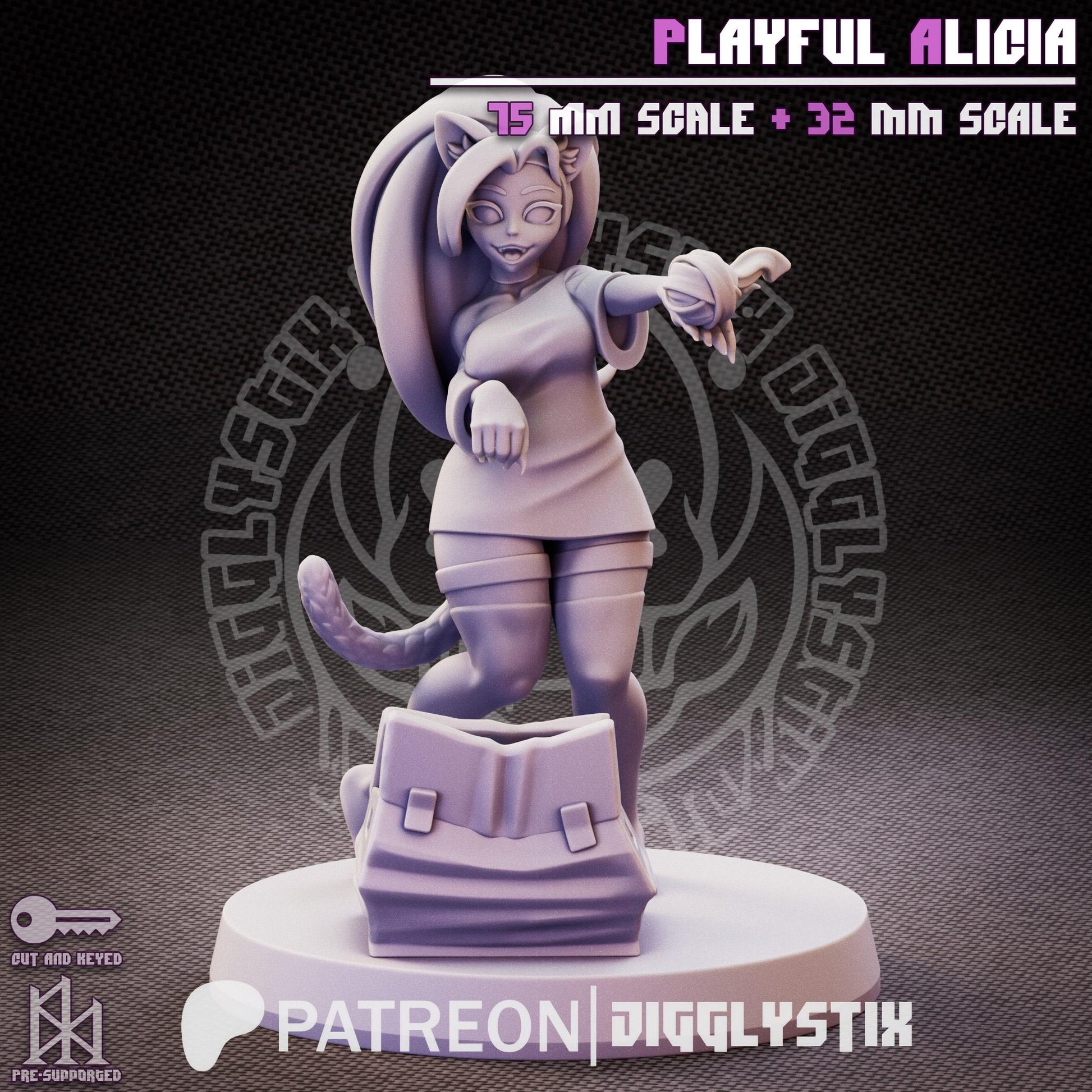 Playful Alicia Cat Girl Miniature | Jigglystix