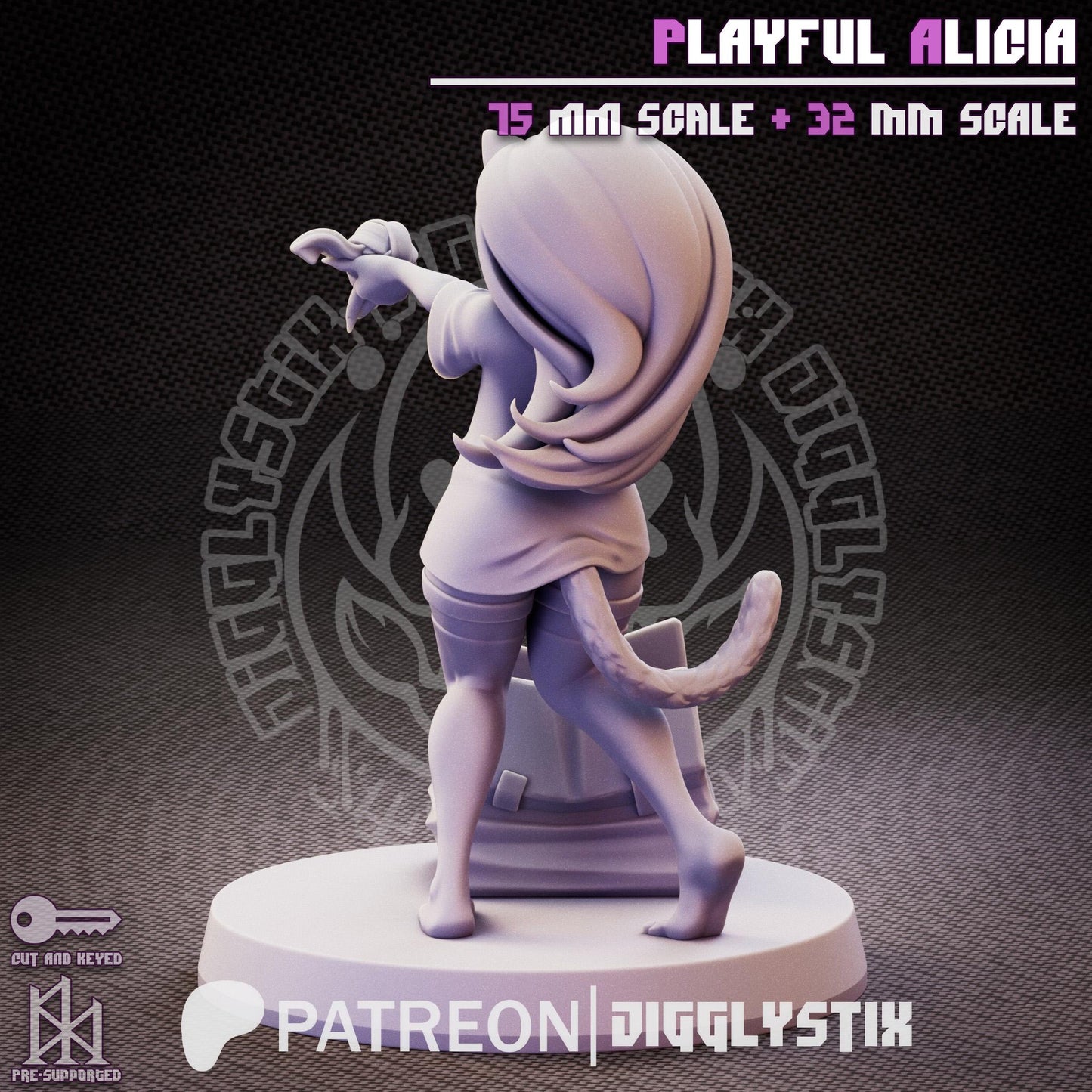 Playful Alicia Cat Girl Miniature | Jigglystix