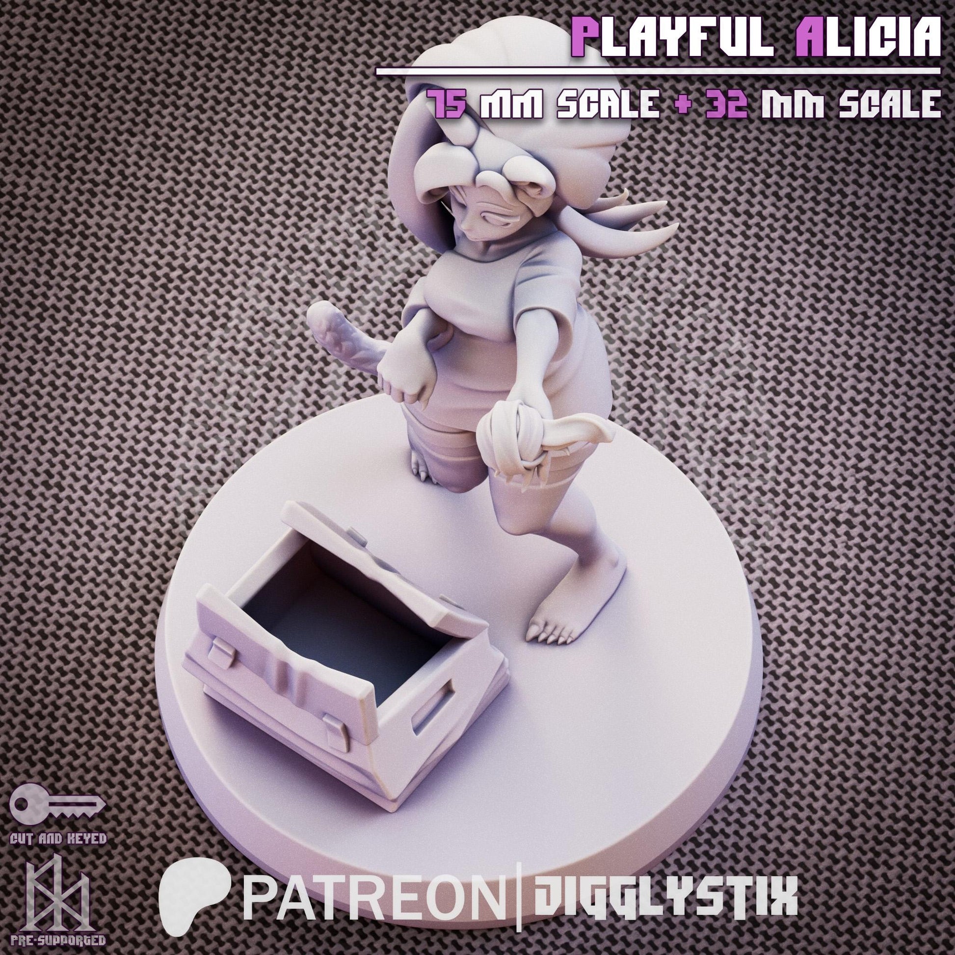 Playful Alicia Cat Girl Miniature | Jigglystix