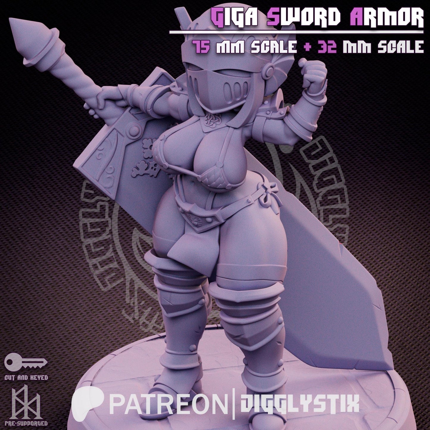 Giga Sword Armor Soldier Miniature | Jigglystix