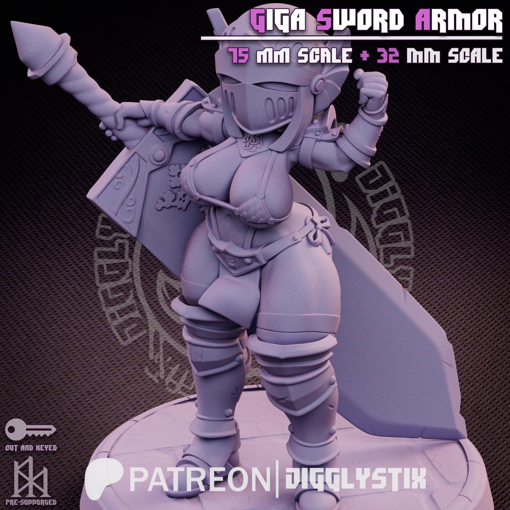 Giga Sword Armor Soldier Miniature | Jigglystix