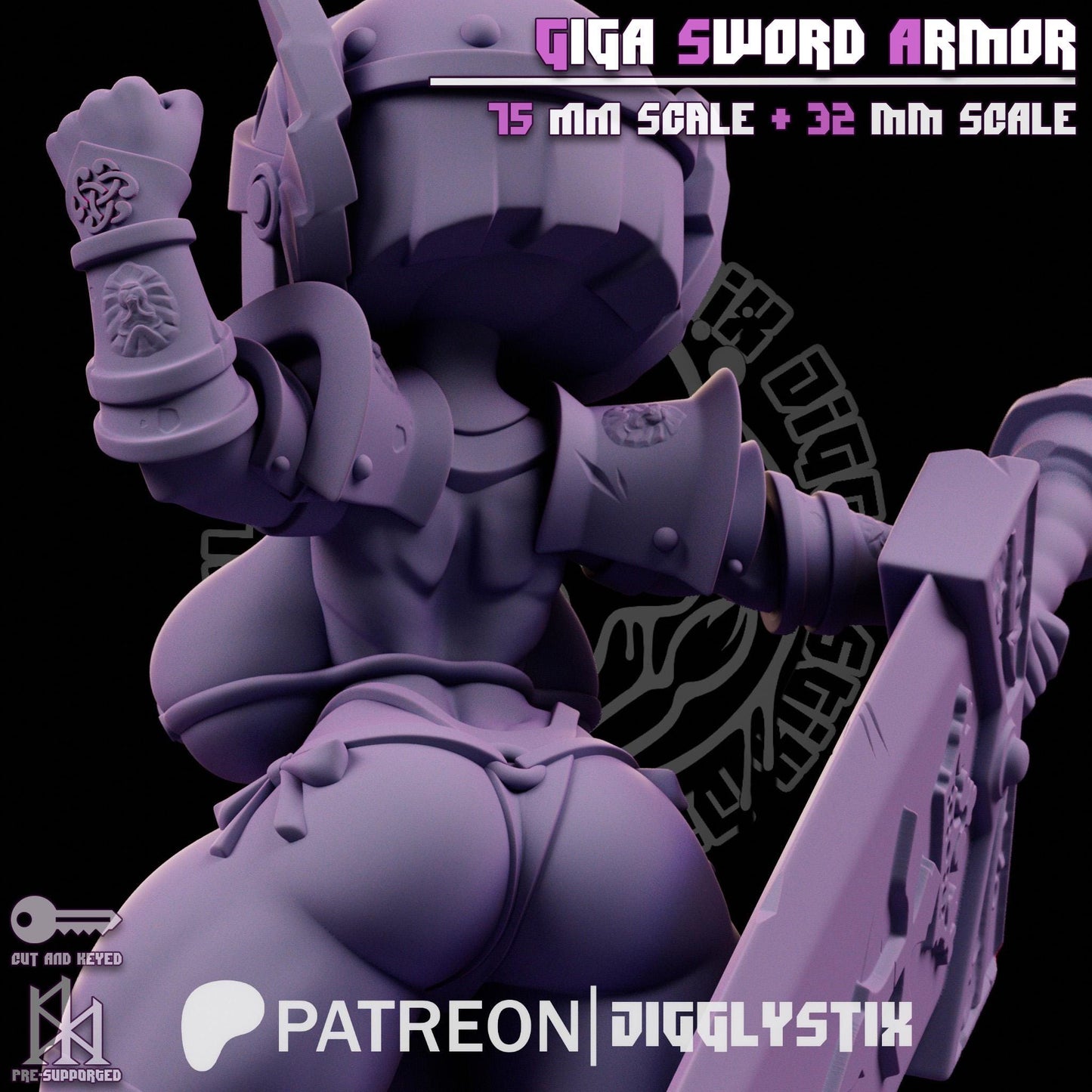 Giga Sword Armor Soldier Miniature | Jigglystix